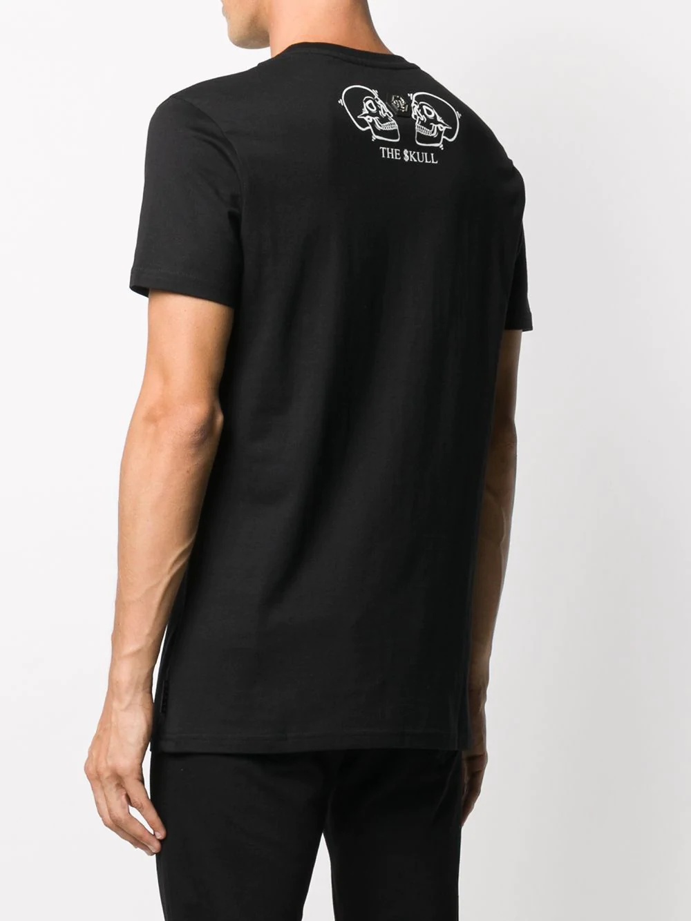 Crystal outline-skull cotton T-shirt - 4