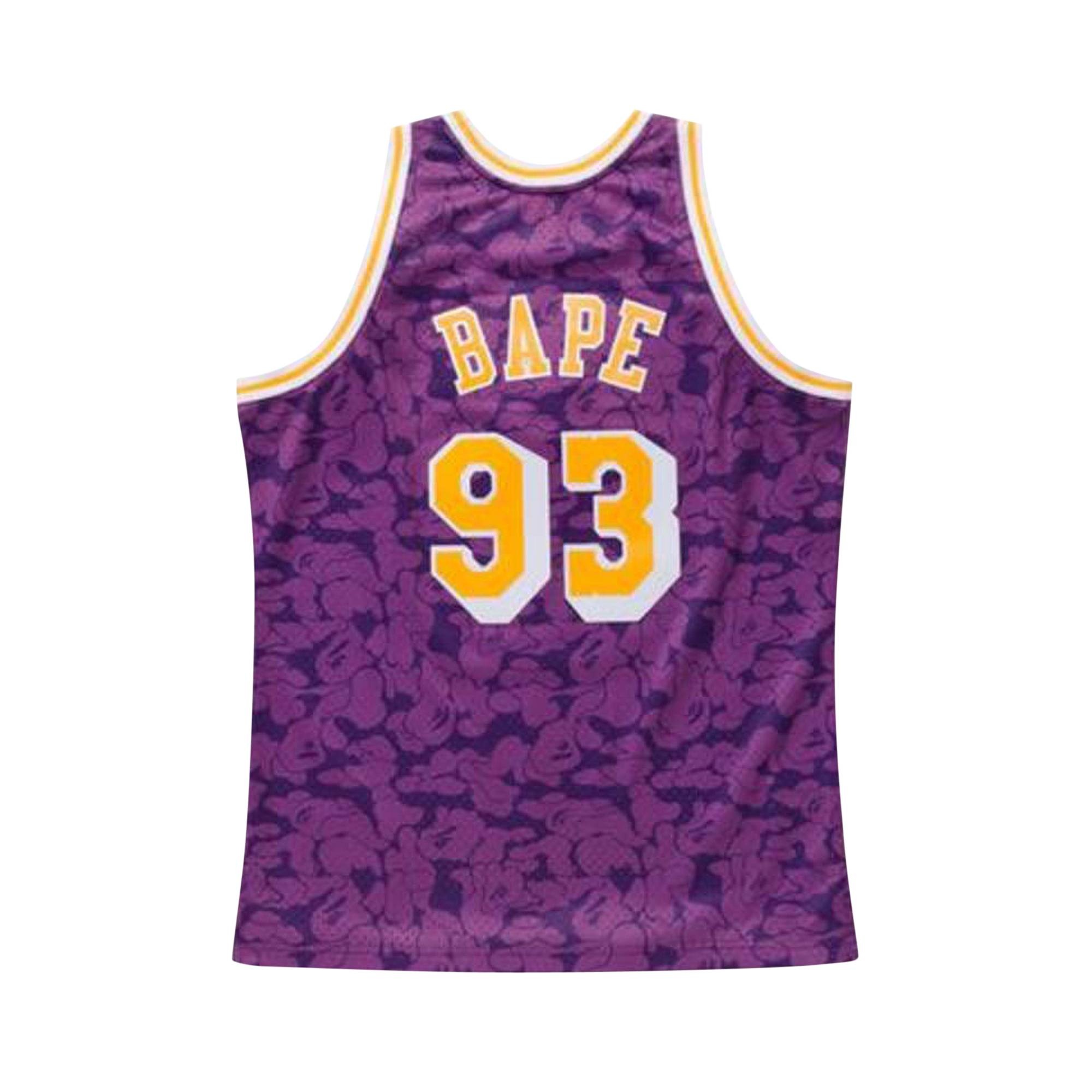 BAPE x Mitchell & Ness Lakers ABC Basketball Swingman Jersey 'Purple' - 2