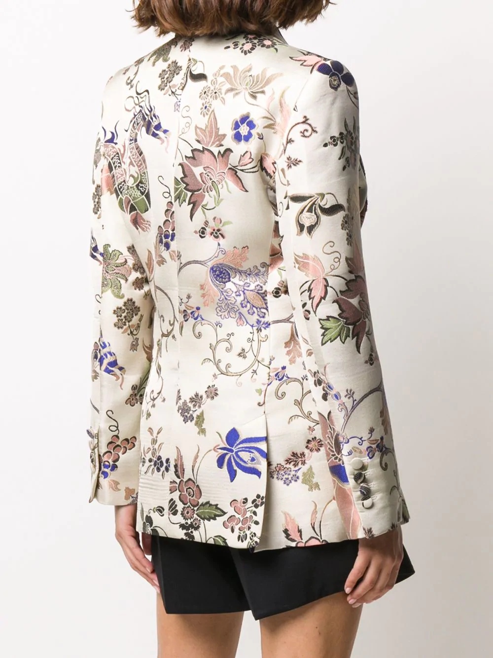 floral jacquard blazer - 4