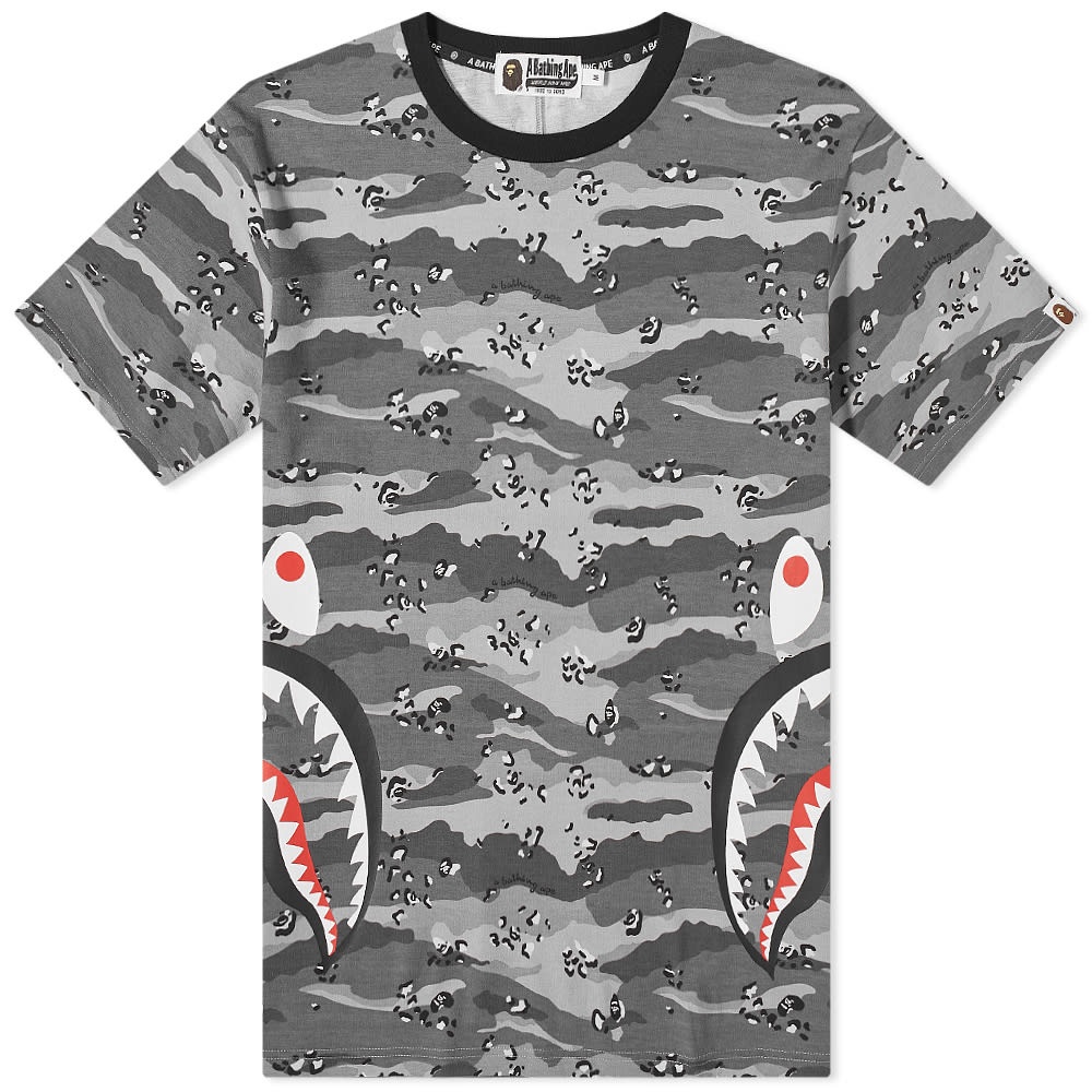 A Bathing Ape Desert Camo Side Shark Tee - 1