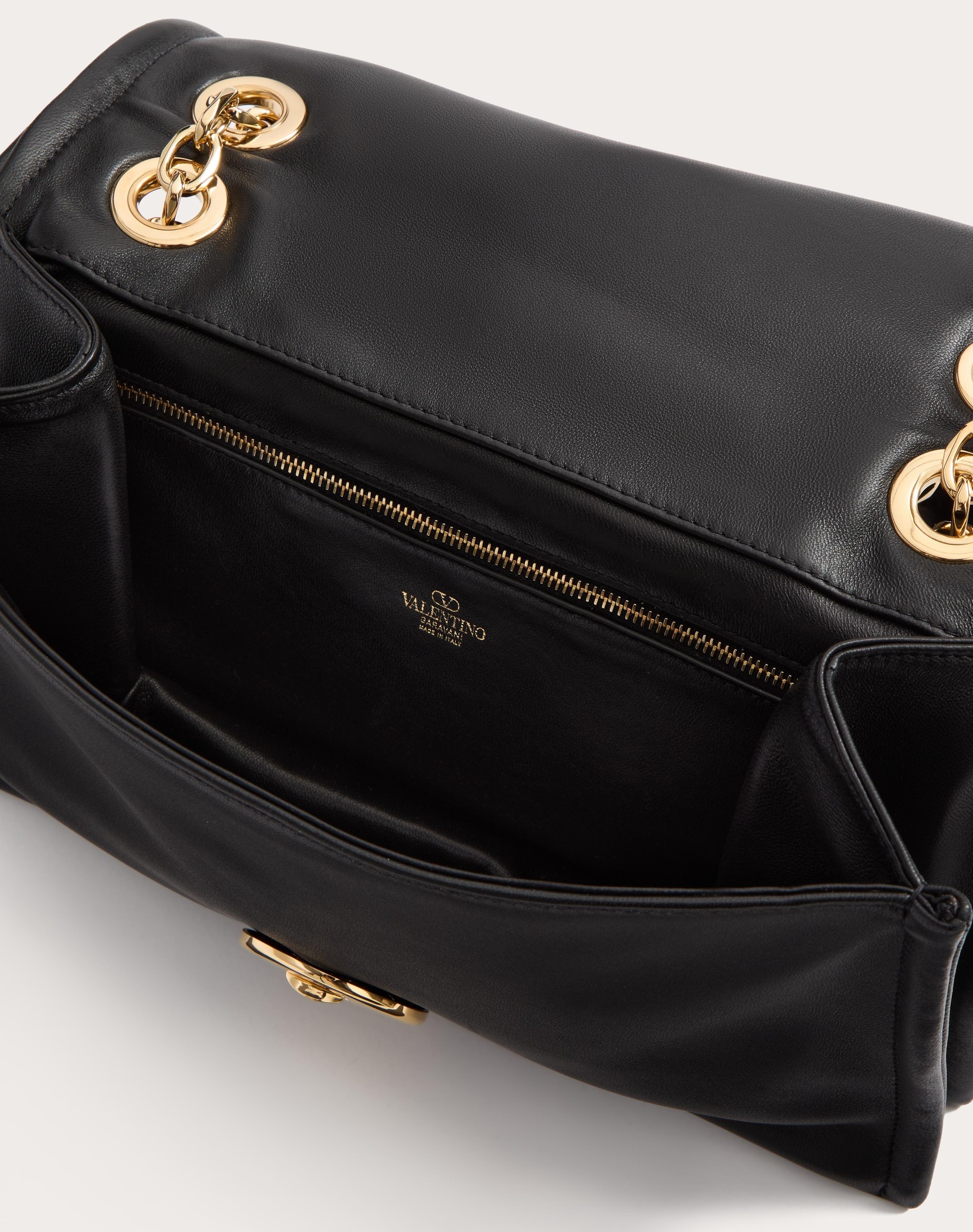 VLOGO CHAIN NAPPA LEATHER SHOULDER BAG WITH CHAIN - 4