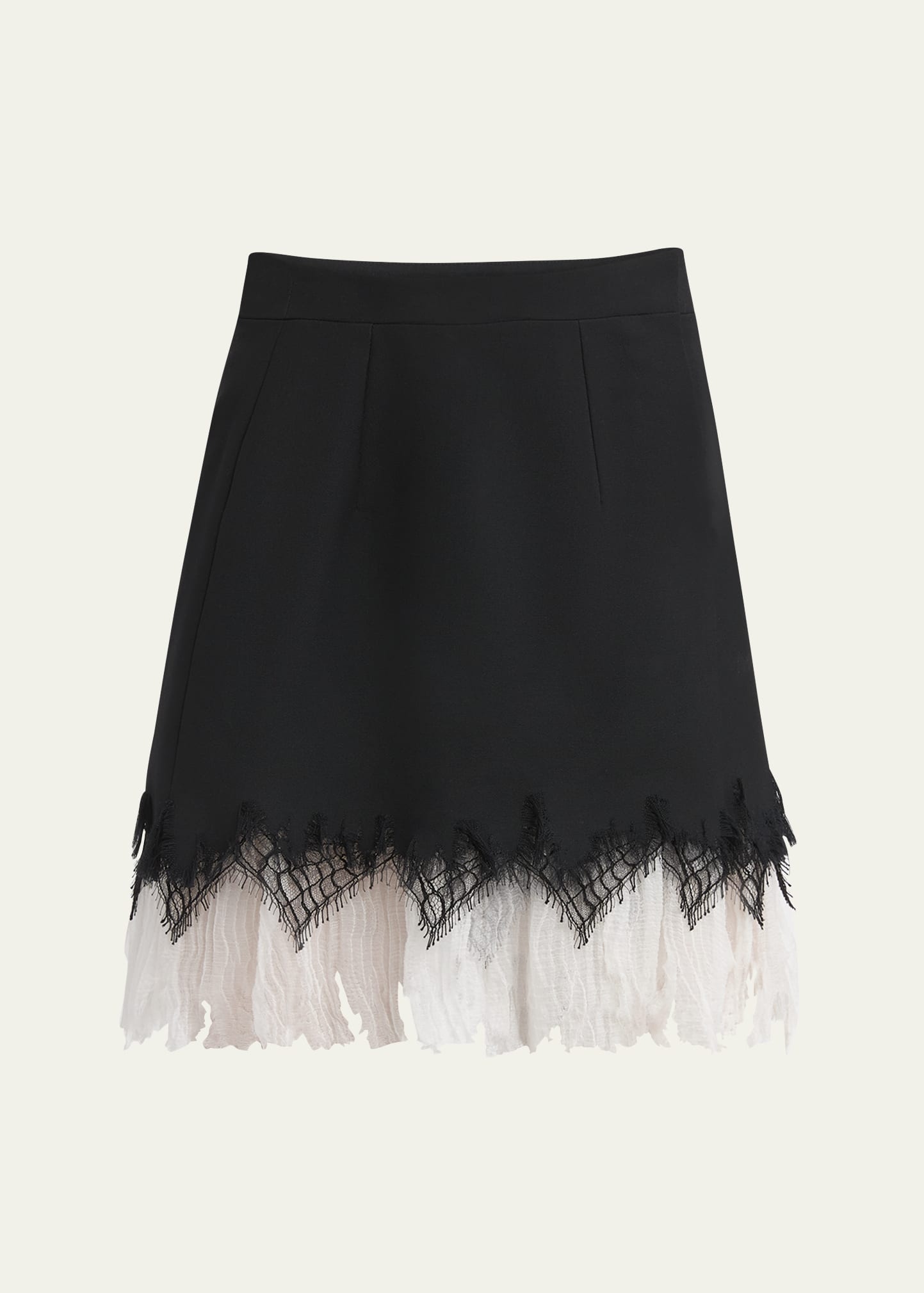 Lace Ruffle Hem Mini Skirt - 1