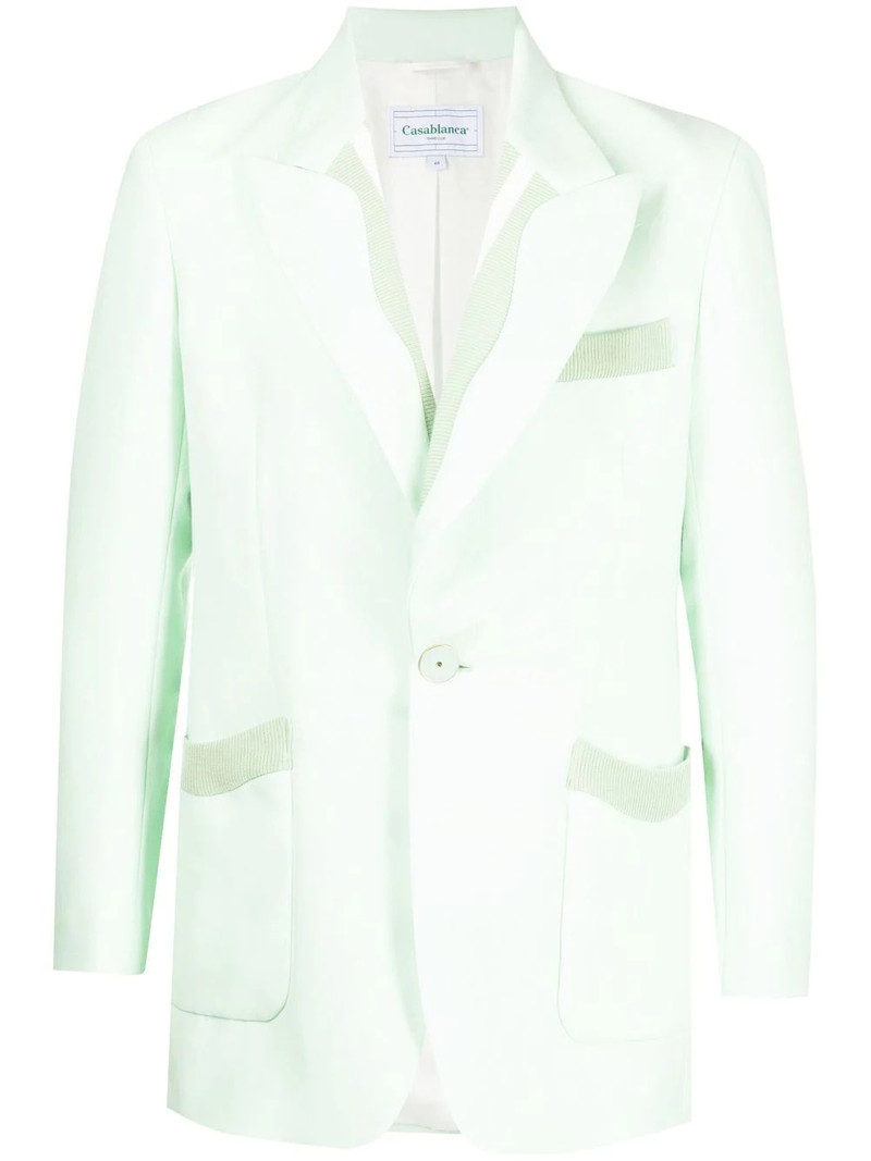 Memphis Pinstripe Single Breasted Rib Blazer 1