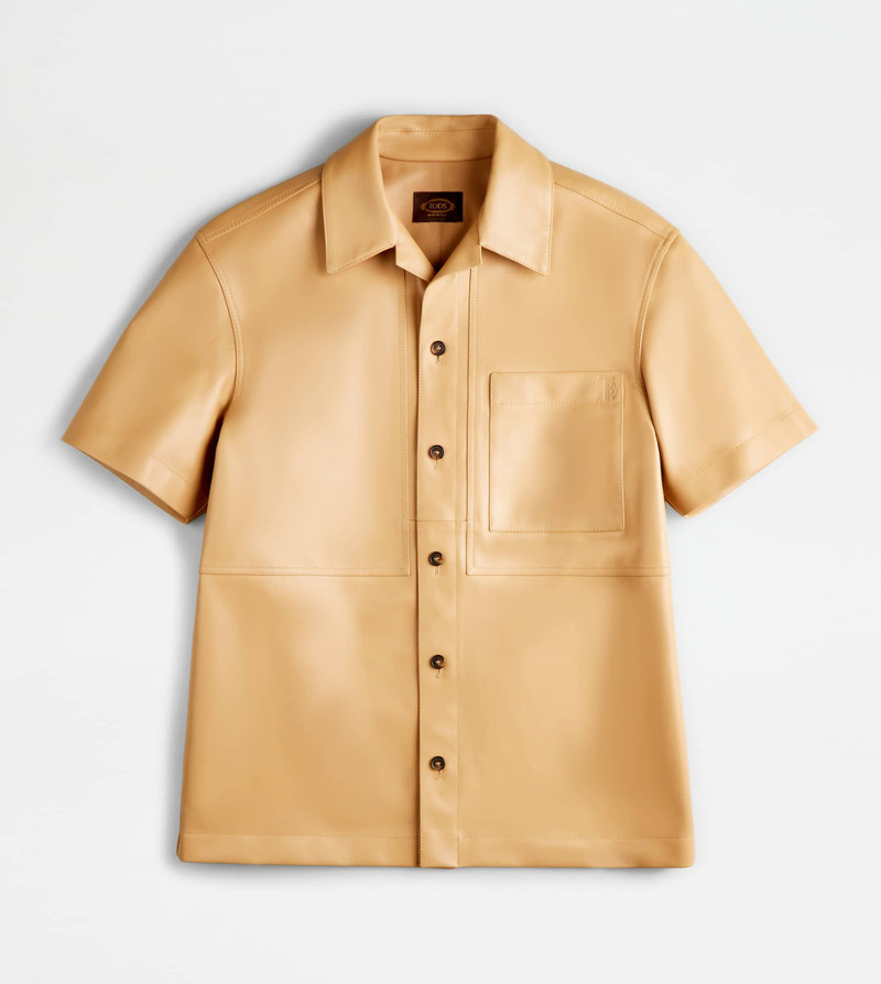 SHIRT IN LEATHER - BROWN 1