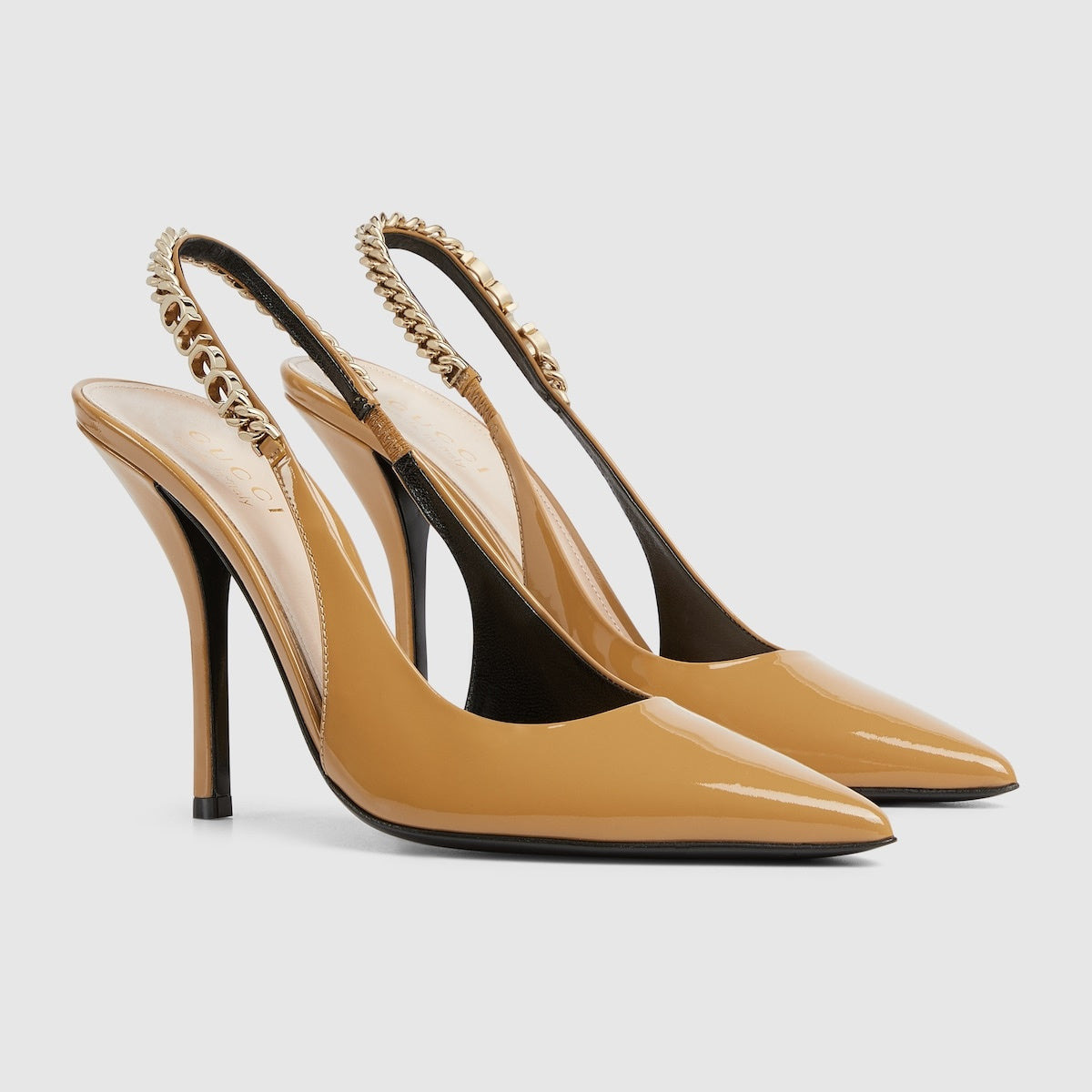 Gucci Signoria Patent Leather Slingback Pumps - 2