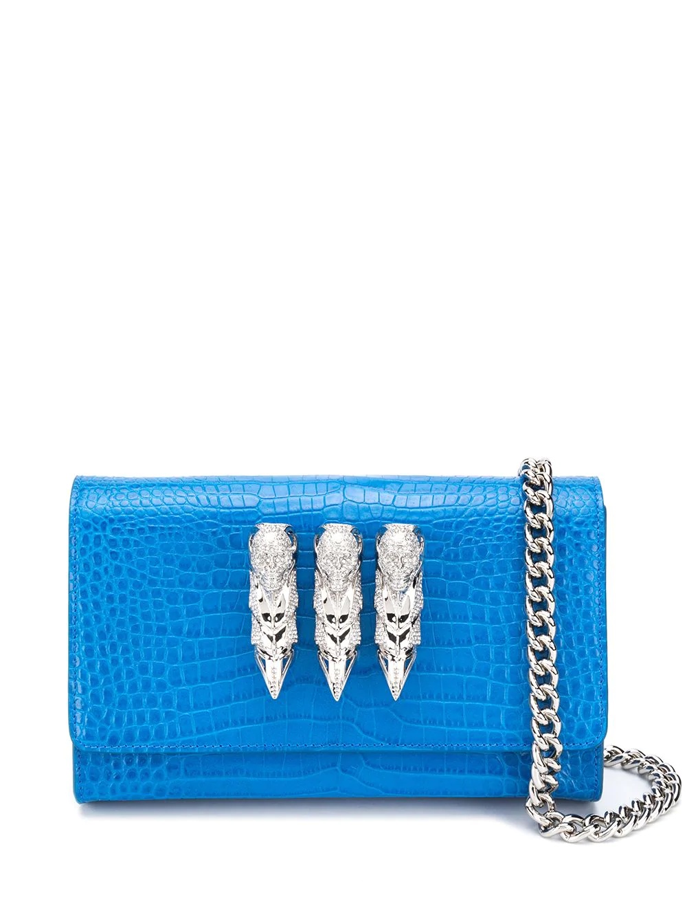 Skull crystal-embellished shoulder bag - 1