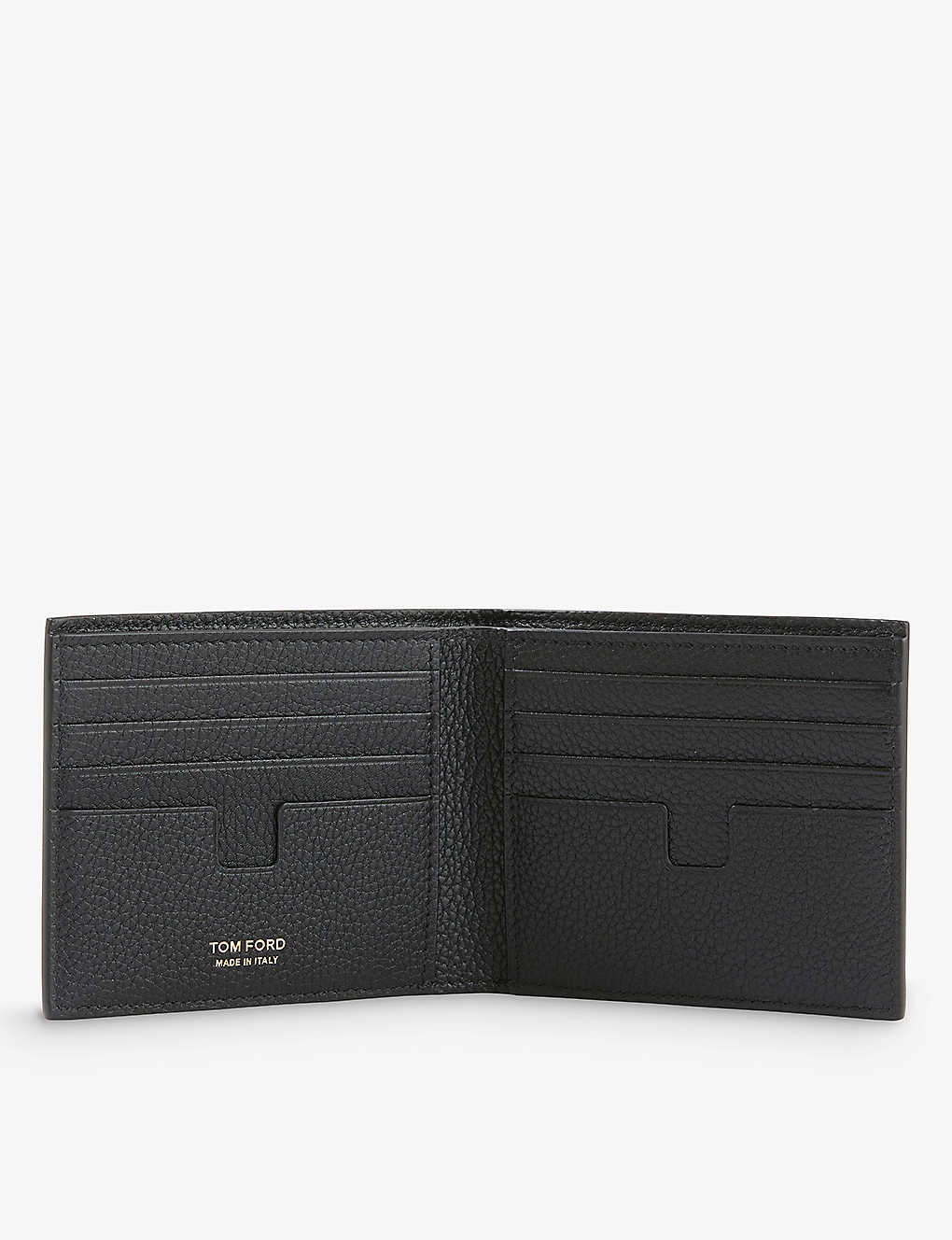 Brand-print bi-fold leather wallet - 4