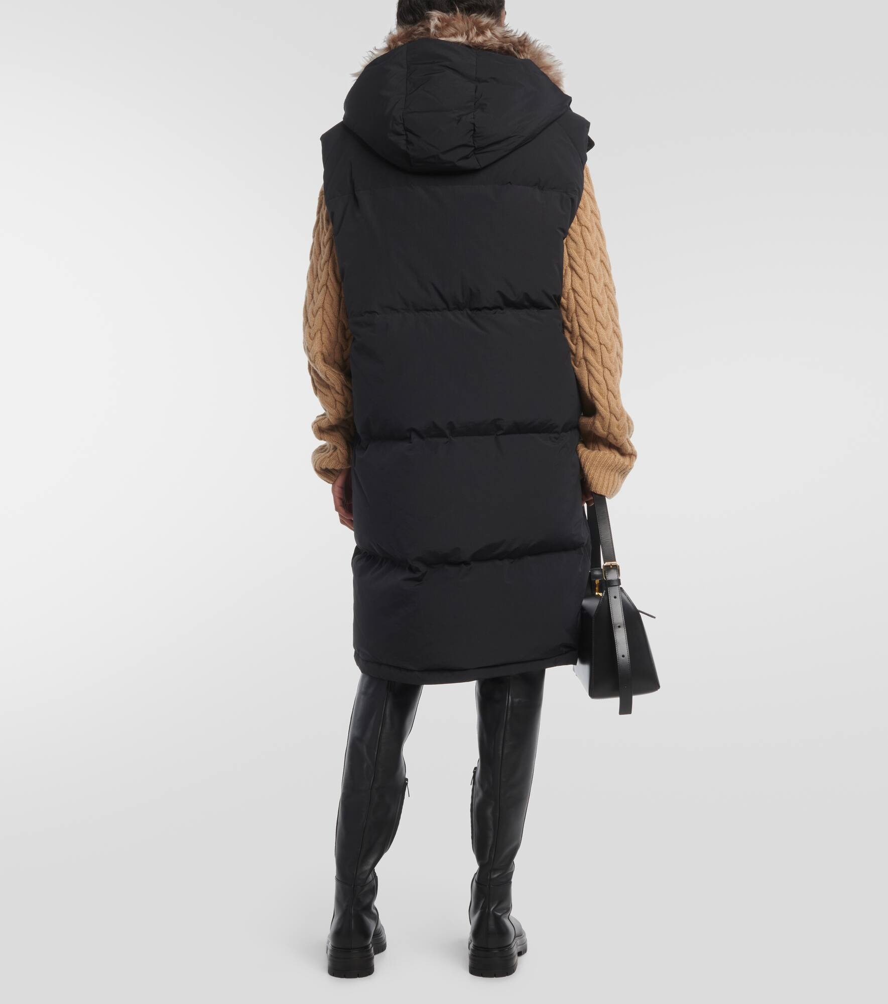 Shearling-trimmed padded vest - 3