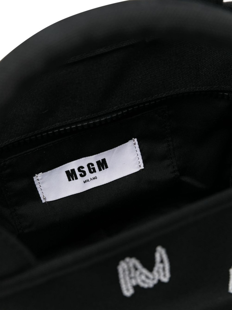 crystal-embellished logo tote bag 5