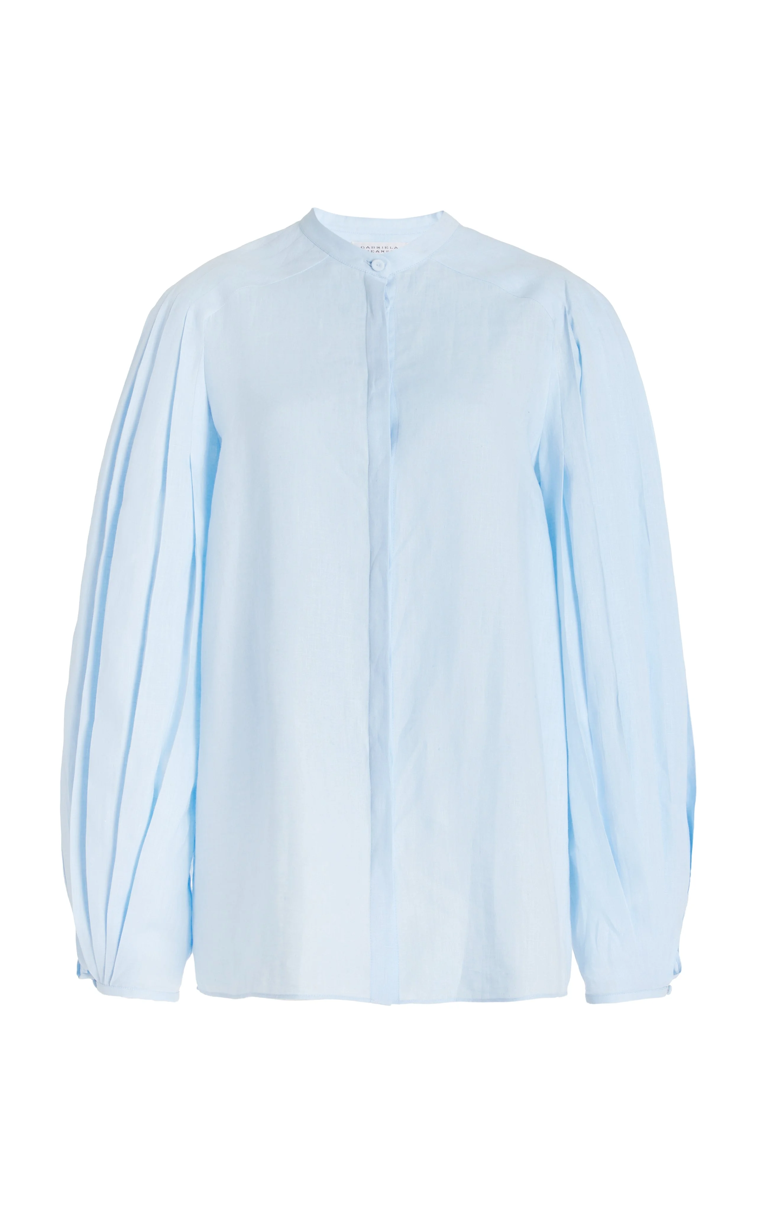 Laetitia Blouse in Light Blue Aloe Linen - 1