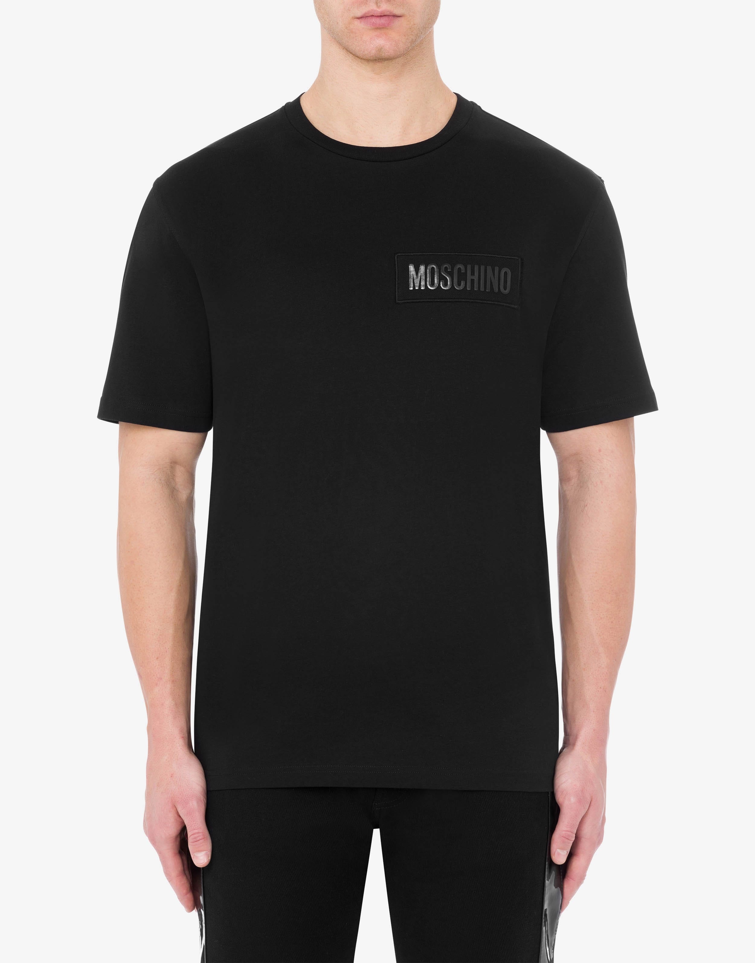 【送料&関税込】Moschino Black Crepe T-shirt nm_4656102_100030_m