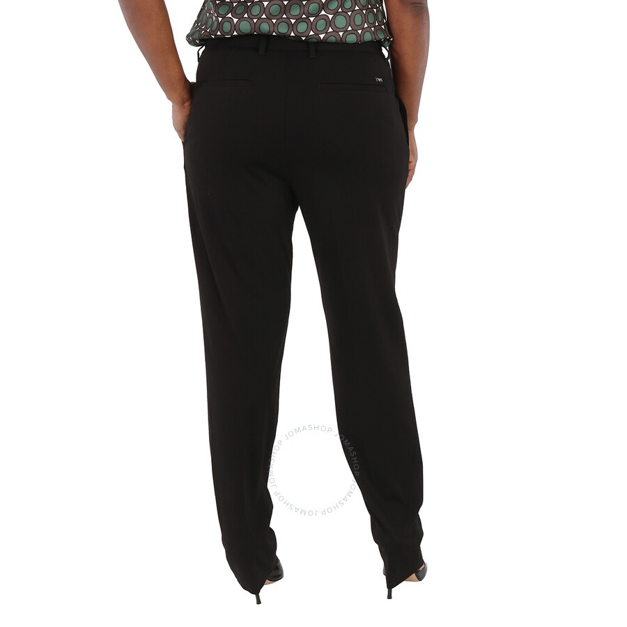 Emporio Armani Ladies Black Stretch Cotton Drawstring Trousers - 6