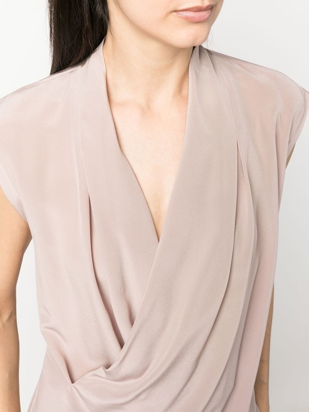 wrap-front silk blouse - 5