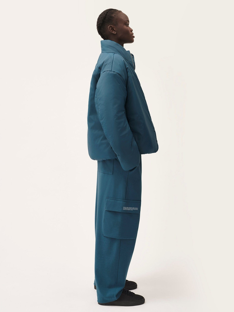 Womens Double Jersey Cargo Track Pants - Storm Blue 3