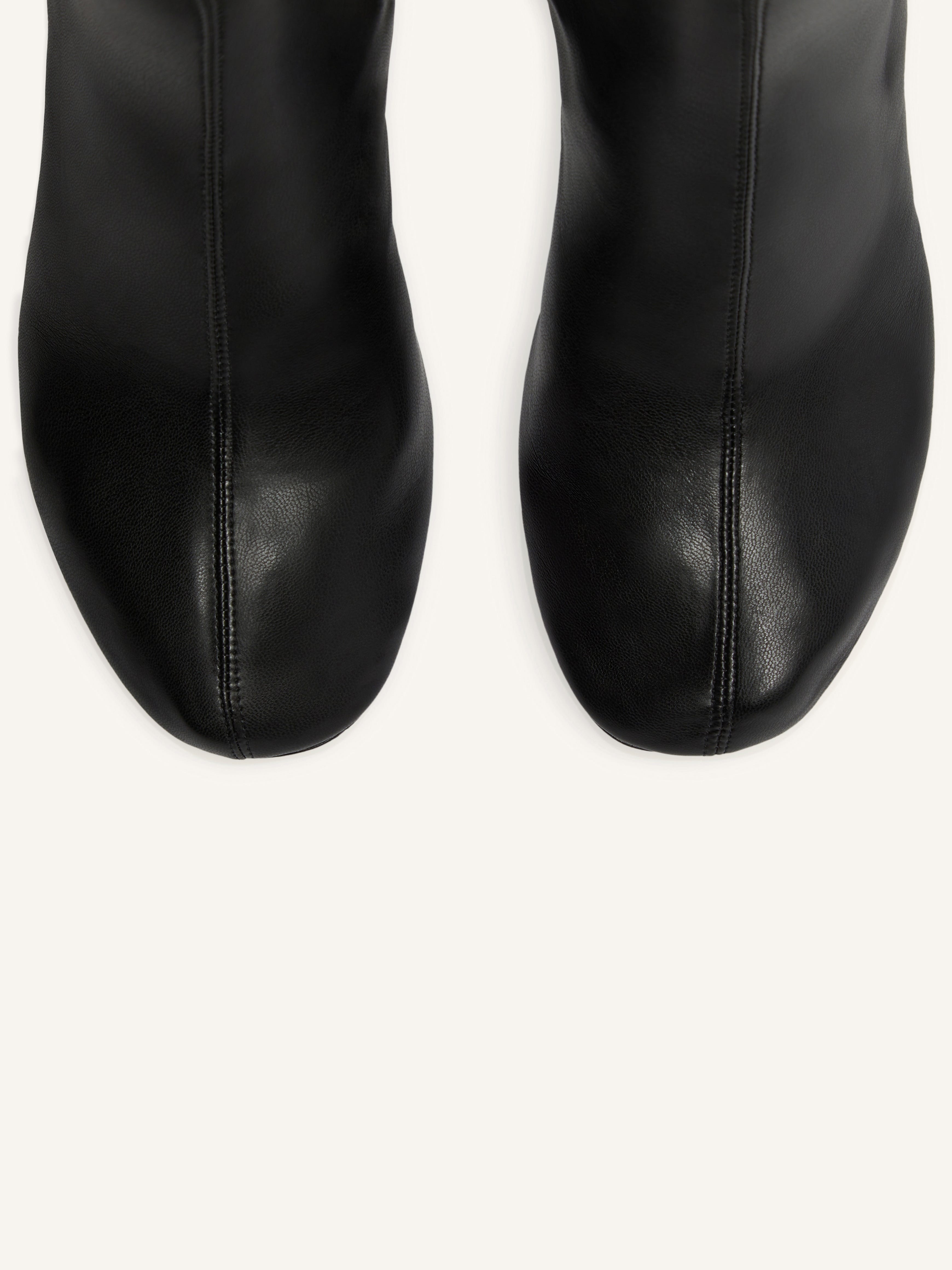 OBLIQUE STRETCH LEATHER EFFECT ANKLE BOOTS - 4