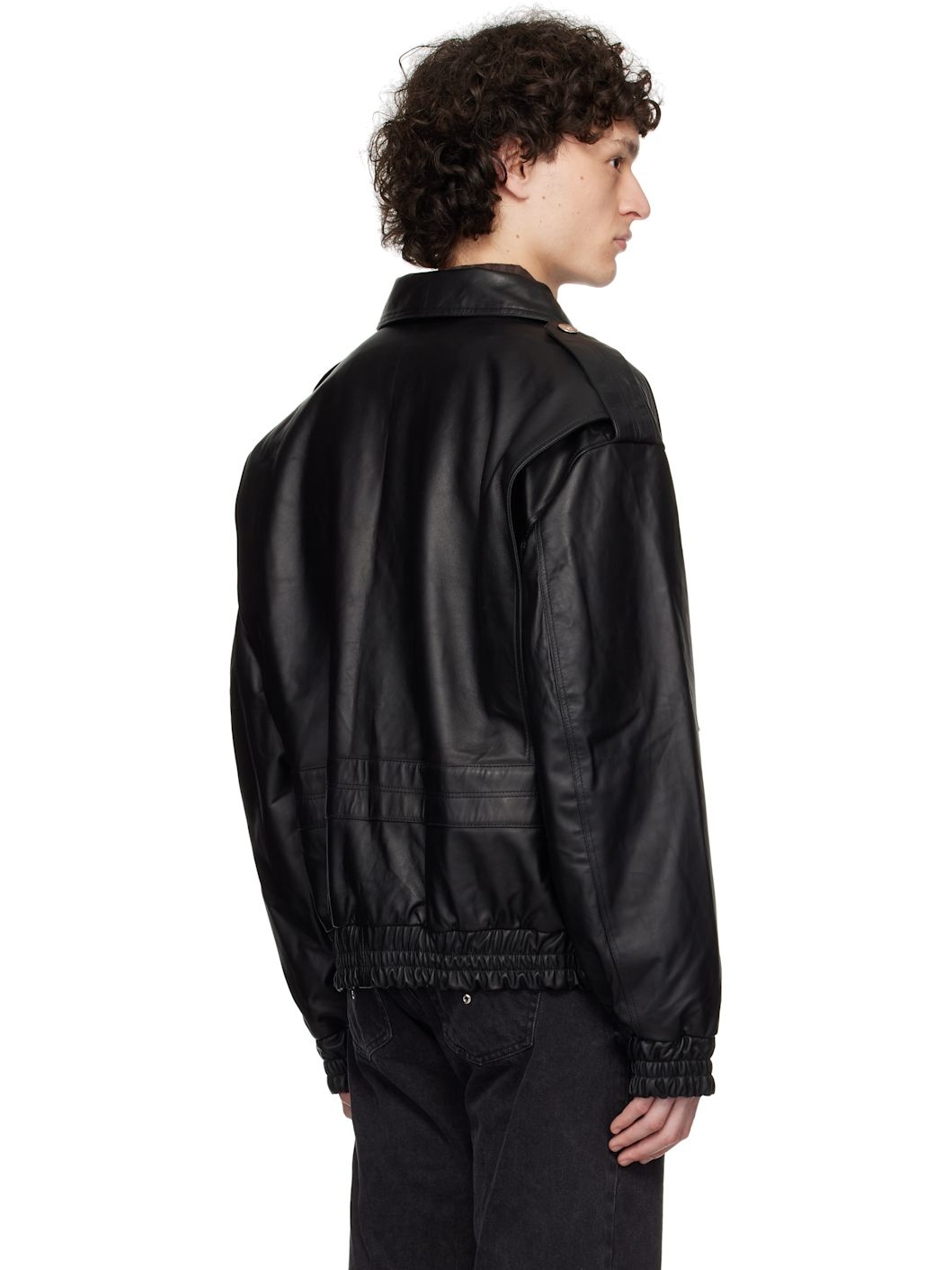 Black Robert Leather Jacket - 3