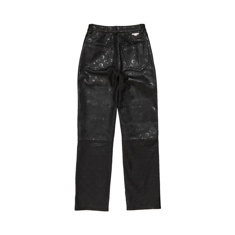 Marine Serre Marine Serre Moon Leather Straight Fit Trousers 'All Over Moon Black' outlook