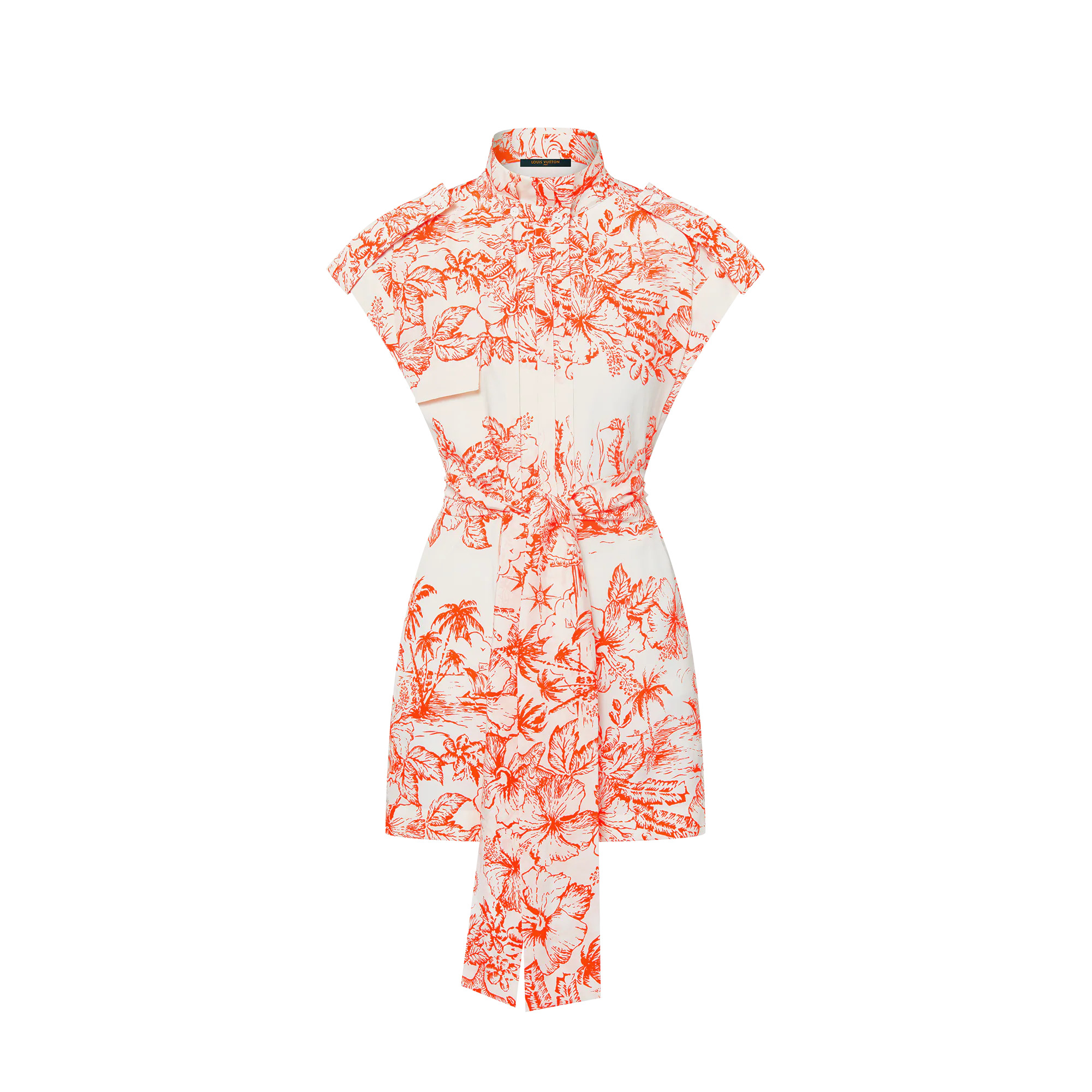 Tropical Floral Shirt Dress - 1