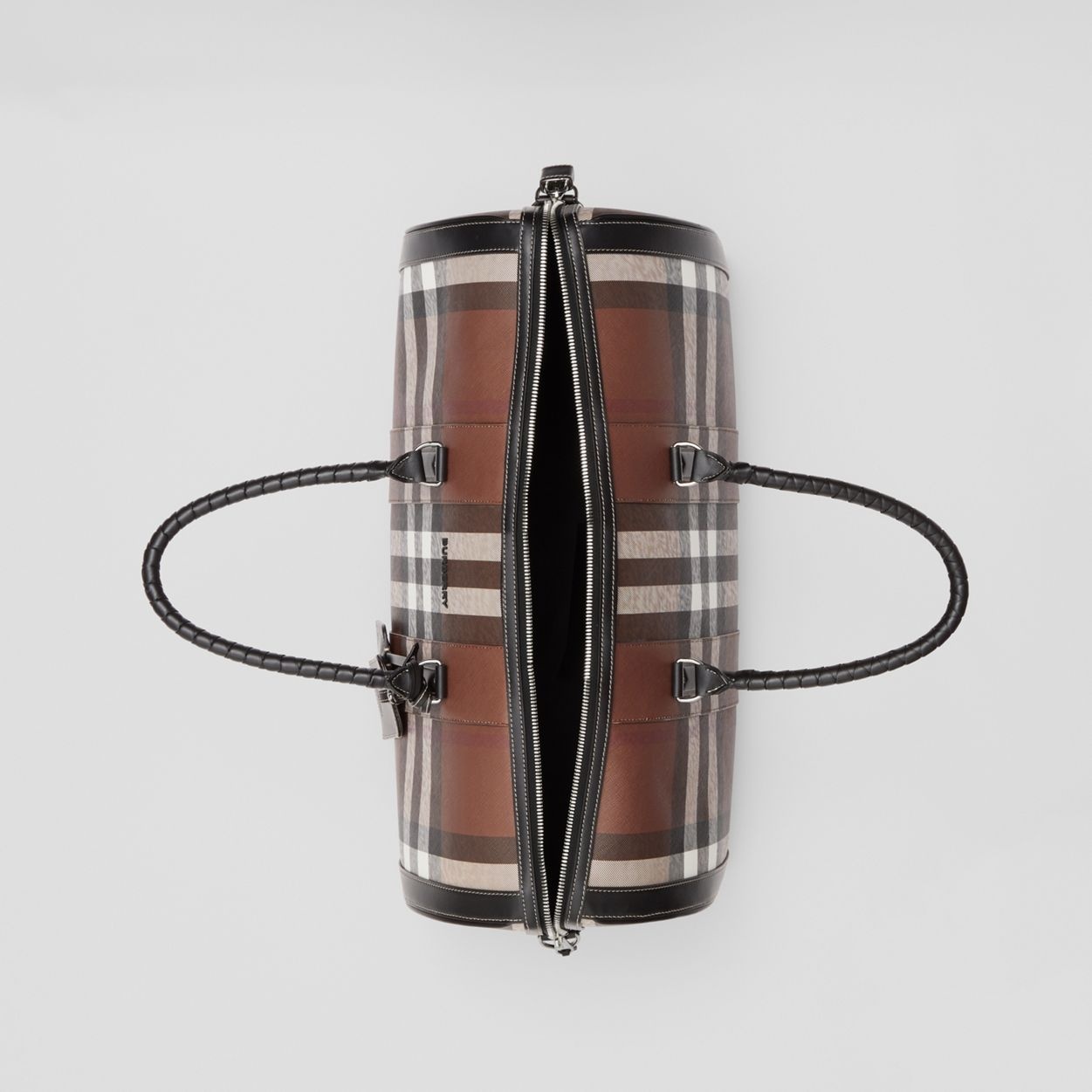 Logo Detail Check and Leather Holdall - 5