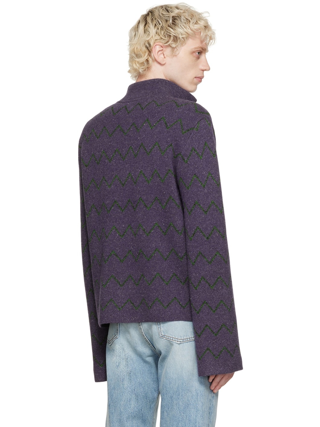 Purple Jacquard Sweater - 3