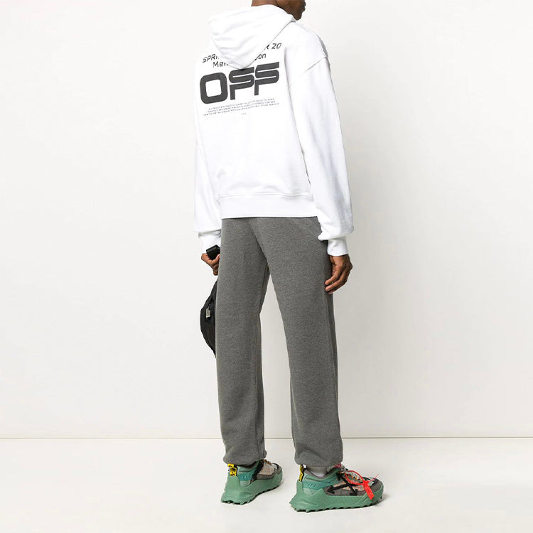 Men's Off-White White Wavy Logo Slogan Printing OMBB037R20E300040110 - 4