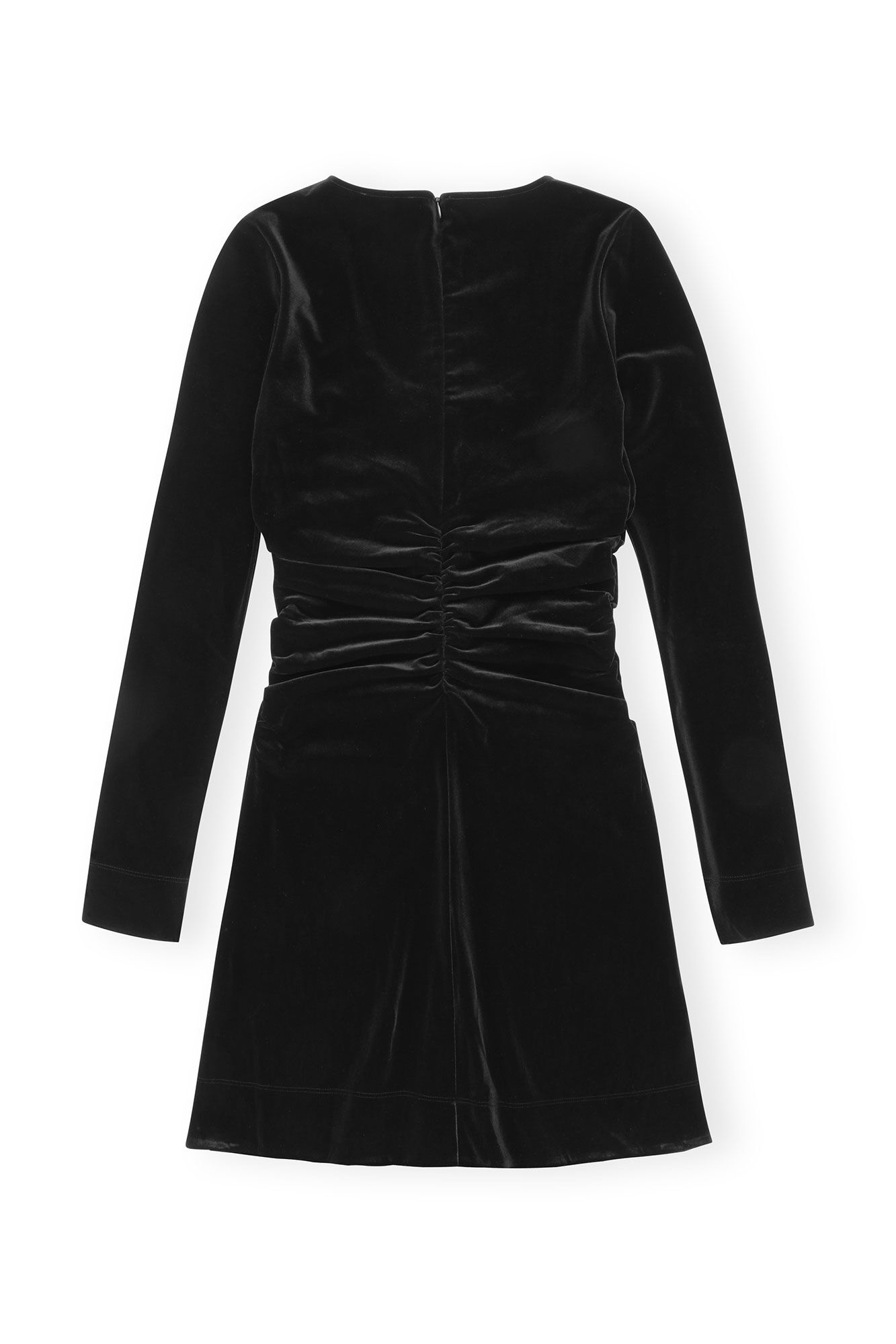 BLACK VELVET JERSEY MINI DRESS - 6