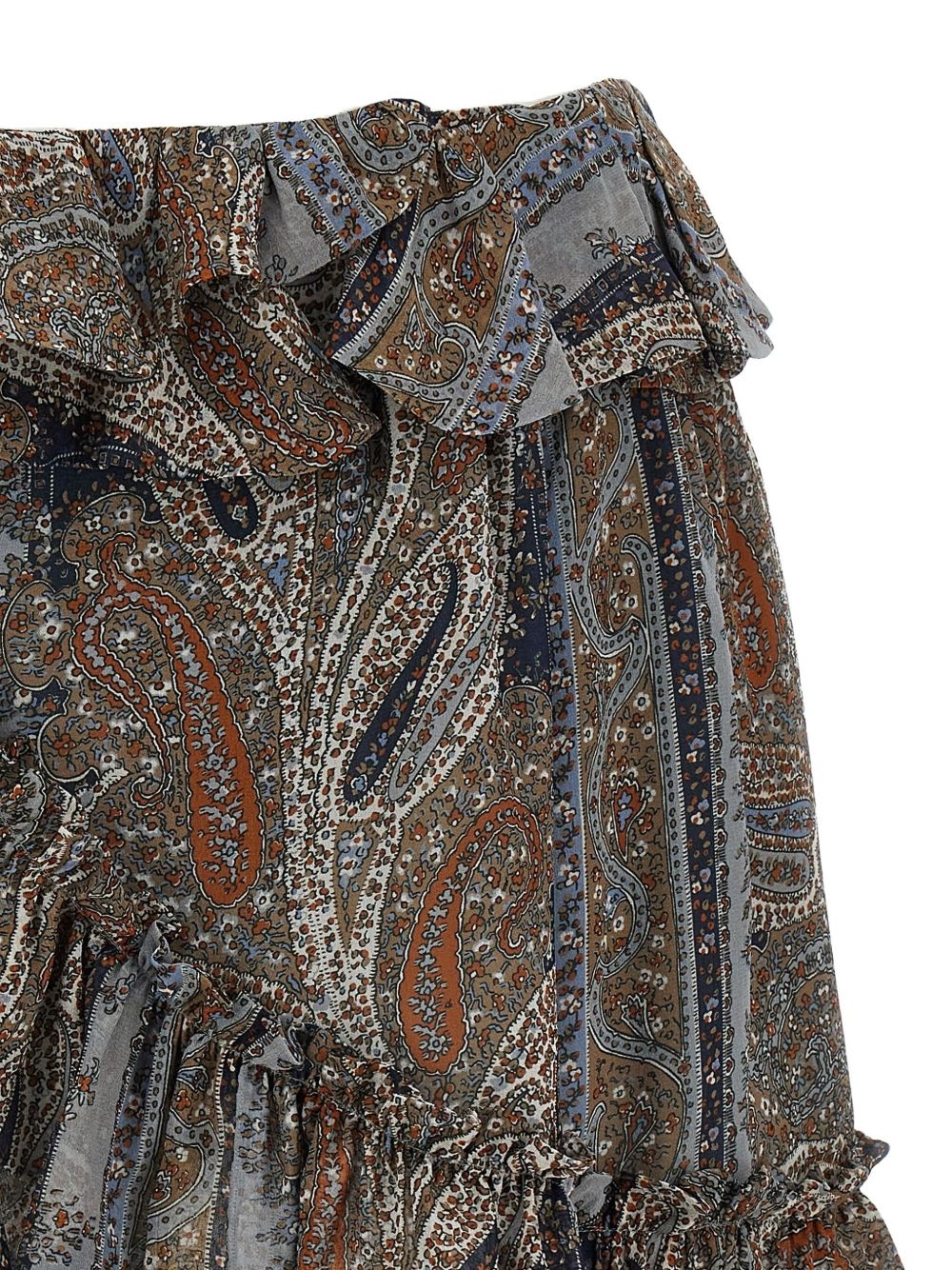 paisley-print ruffled mini skirt - 4