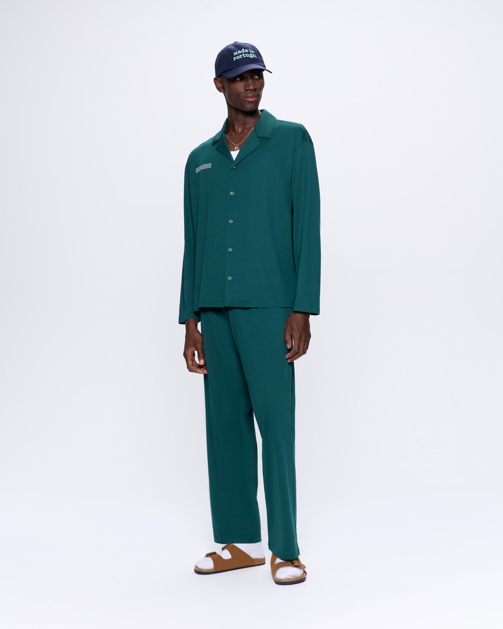 Mens 365 Lightweight Long Pyjama Set - Foliage Green - 2