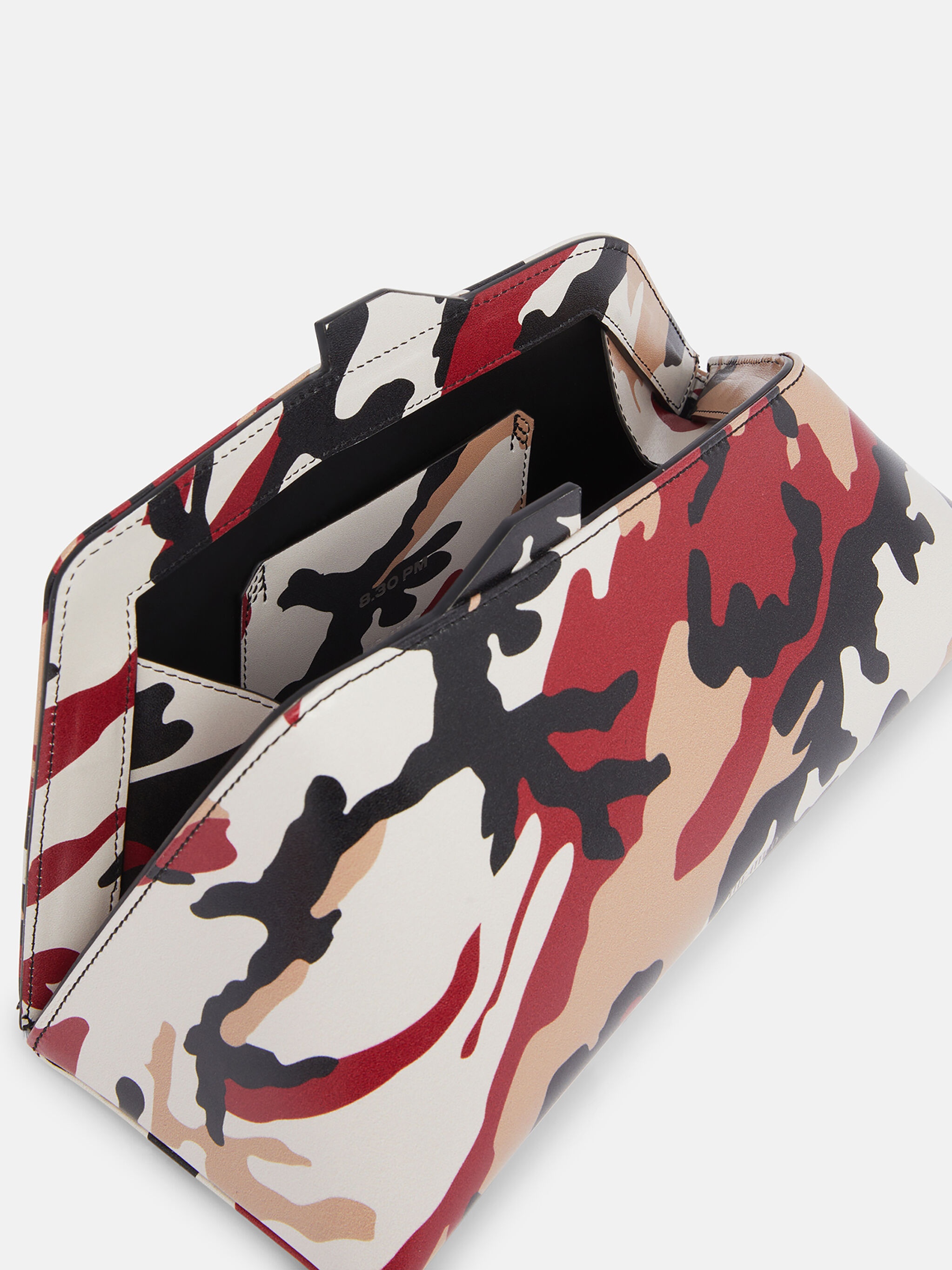 ''8.30PM'' BEIGE, BLACK, RED AND NUDE OVERSIZED CLUTCH - 4