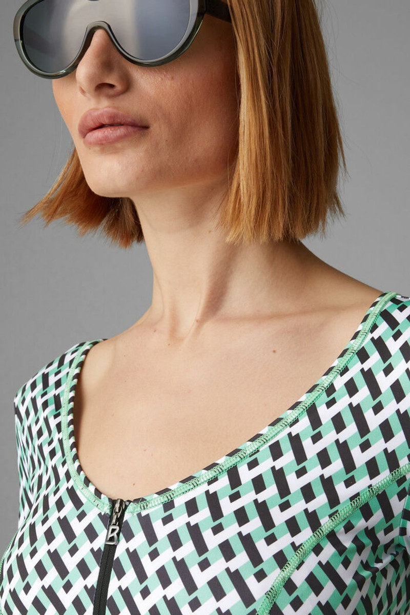 Kristy Long-sleeve top in Green/Black 4