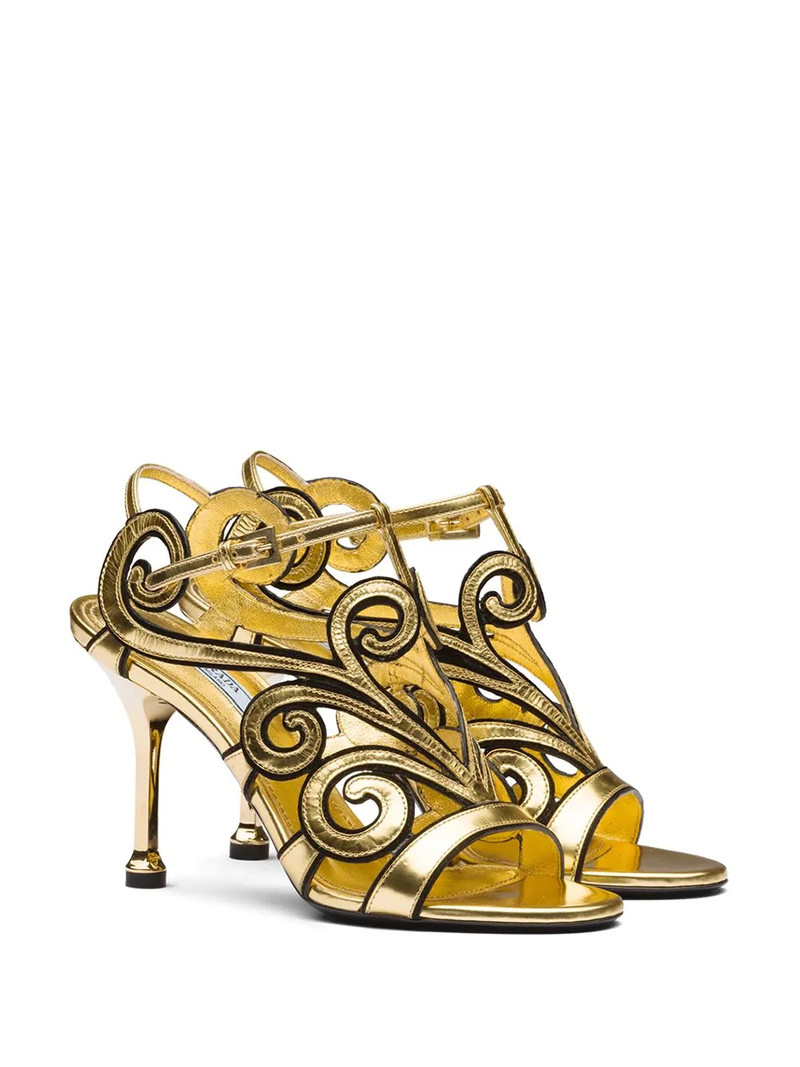 Prada baroque-style ankle strap sandals outlook