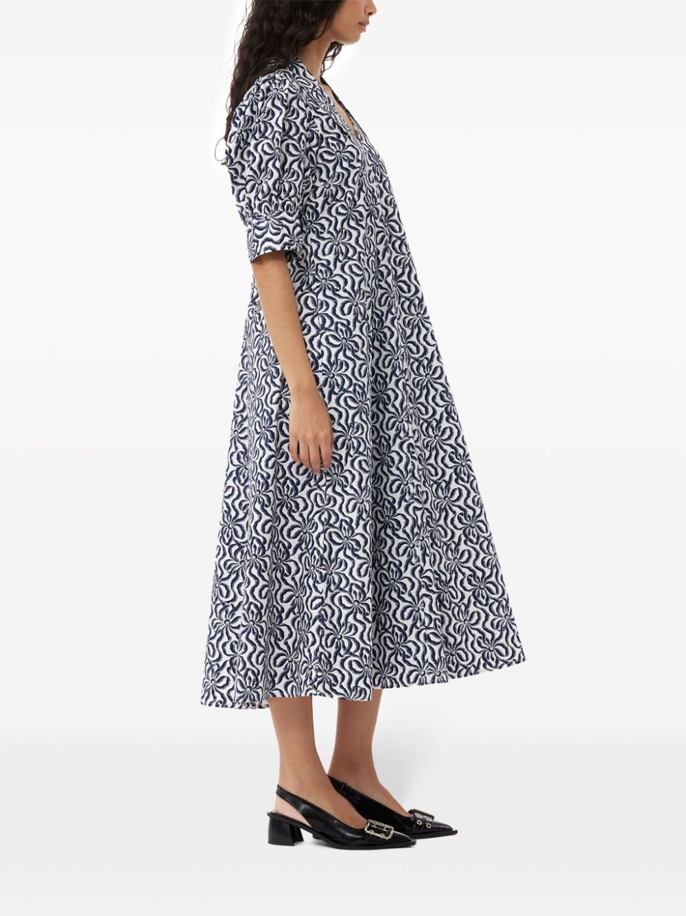 graphic-print organic-cotton midi dress - 3