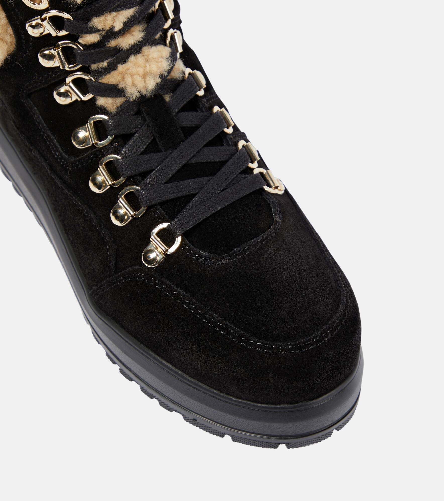 Antwerp suede and shearling lace-up boots - 6