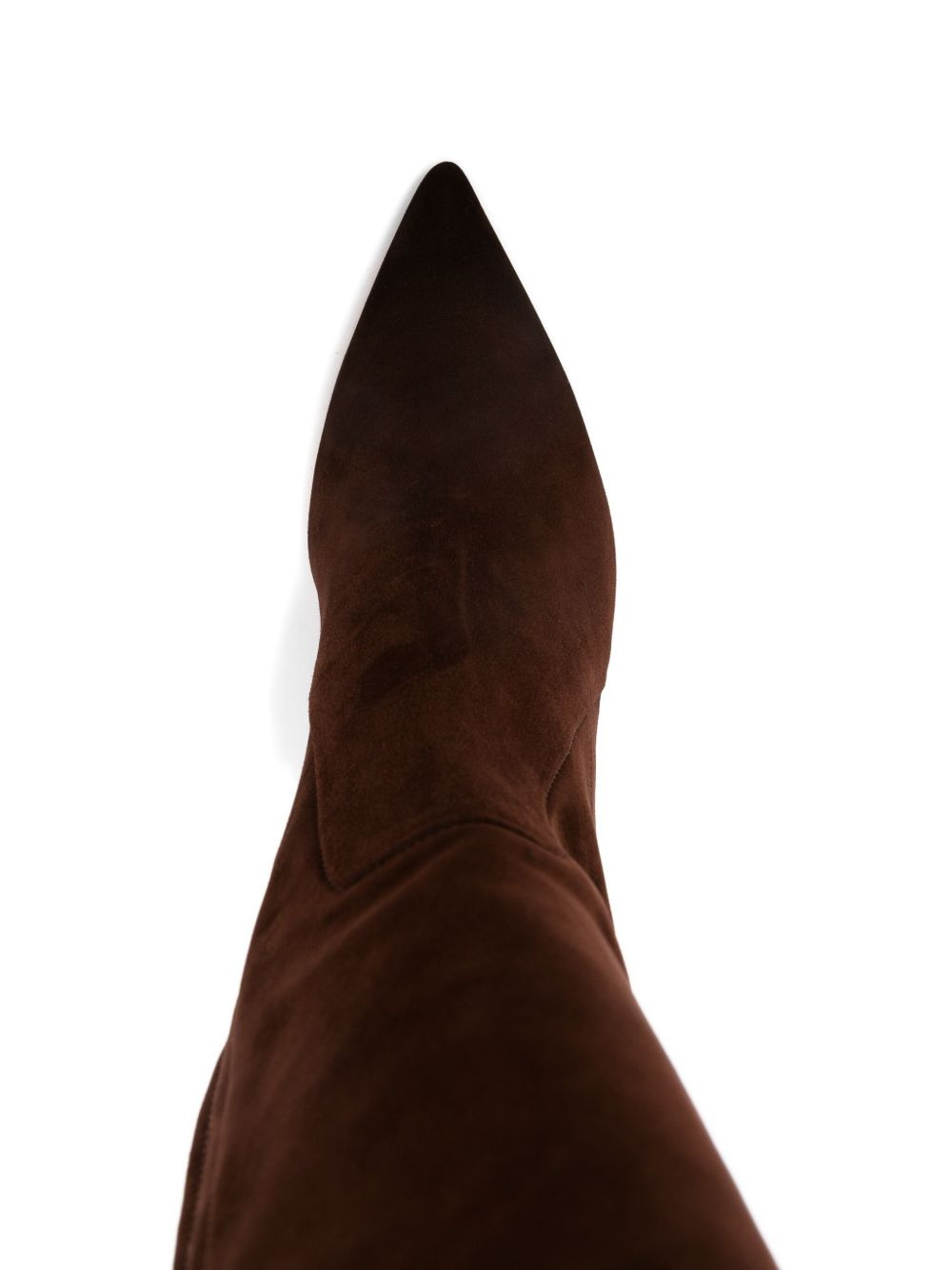 90mm suede pointed-toe knee-high boots - 4