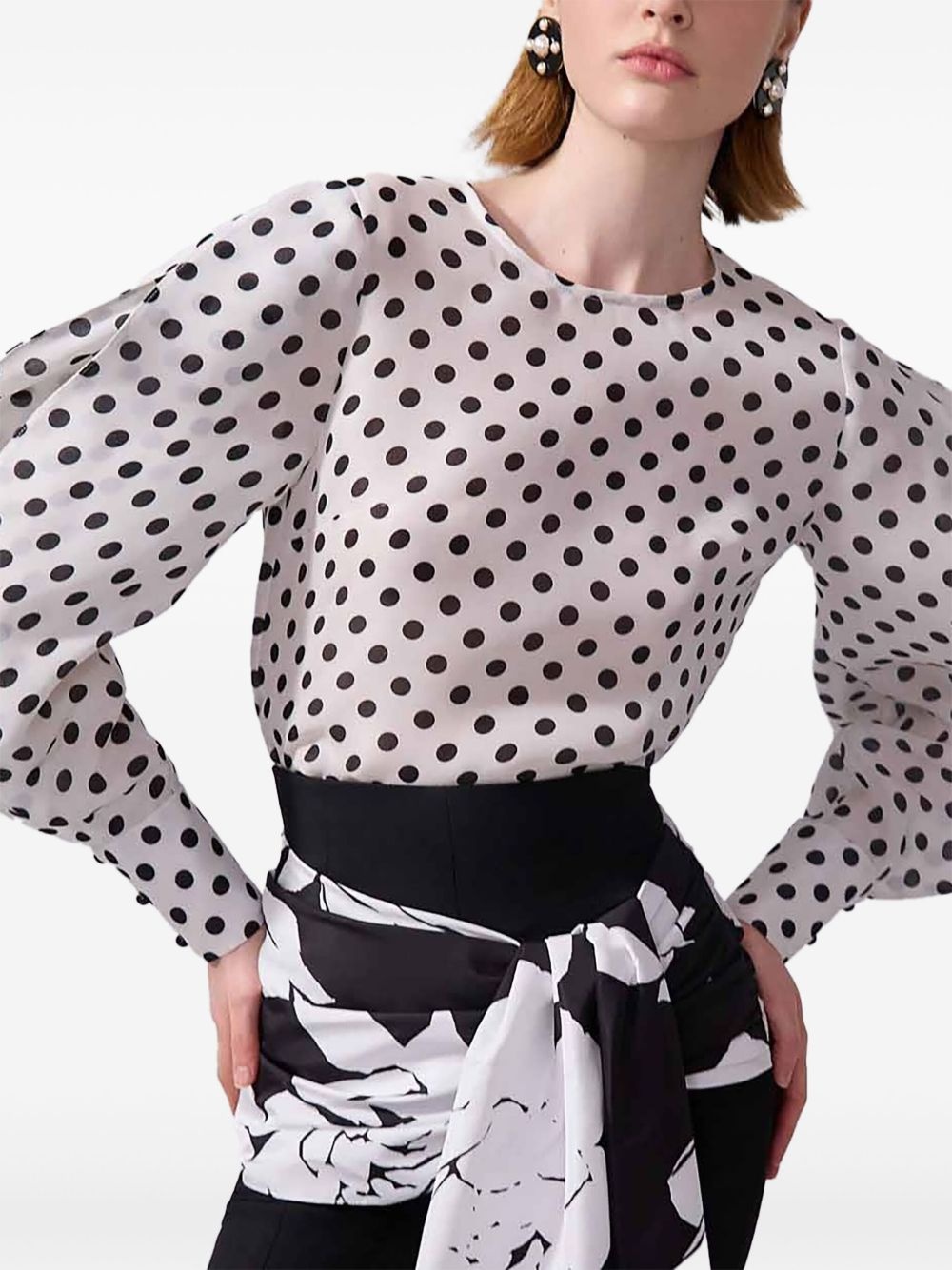 polka-dot silk blouse - 4