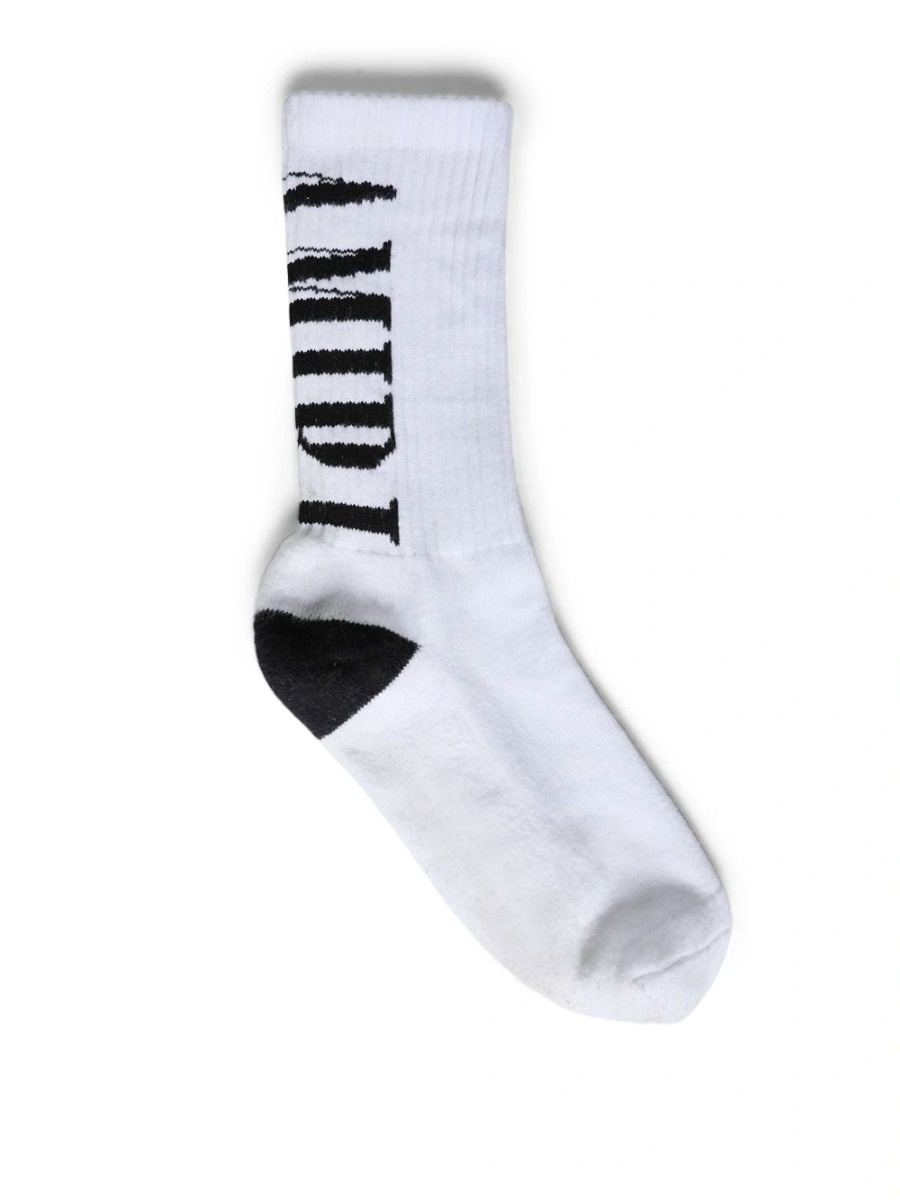 Socks With Vertical Logo White And Black - 1