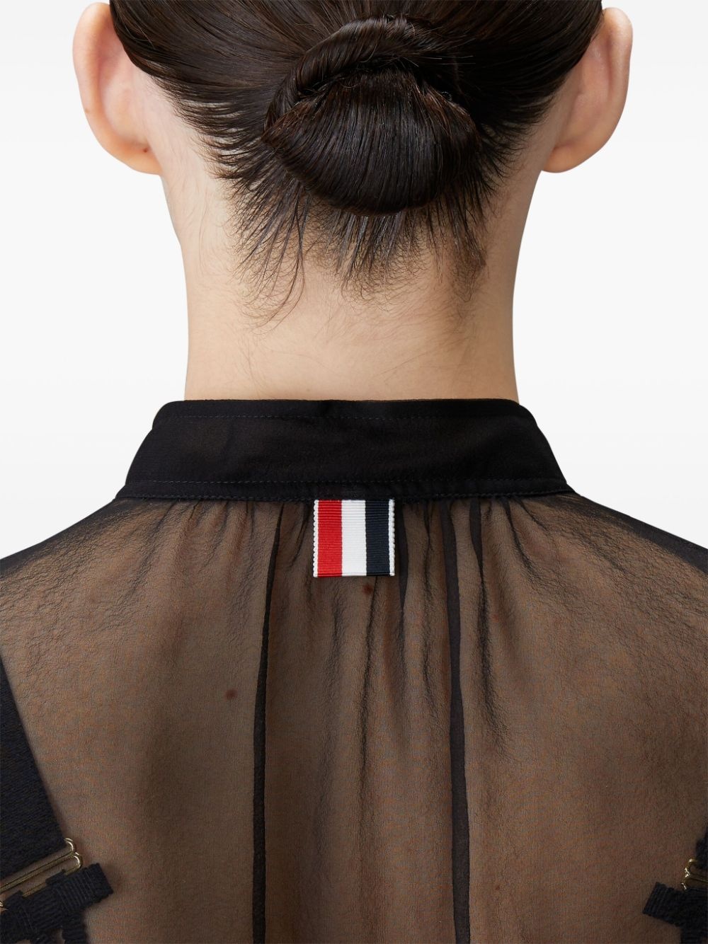 semi-sheer midi dress - 6