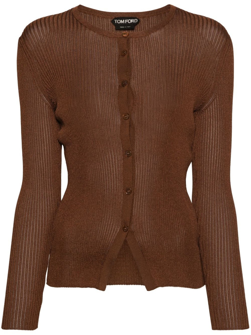 round-neck ribbed cardigan 1