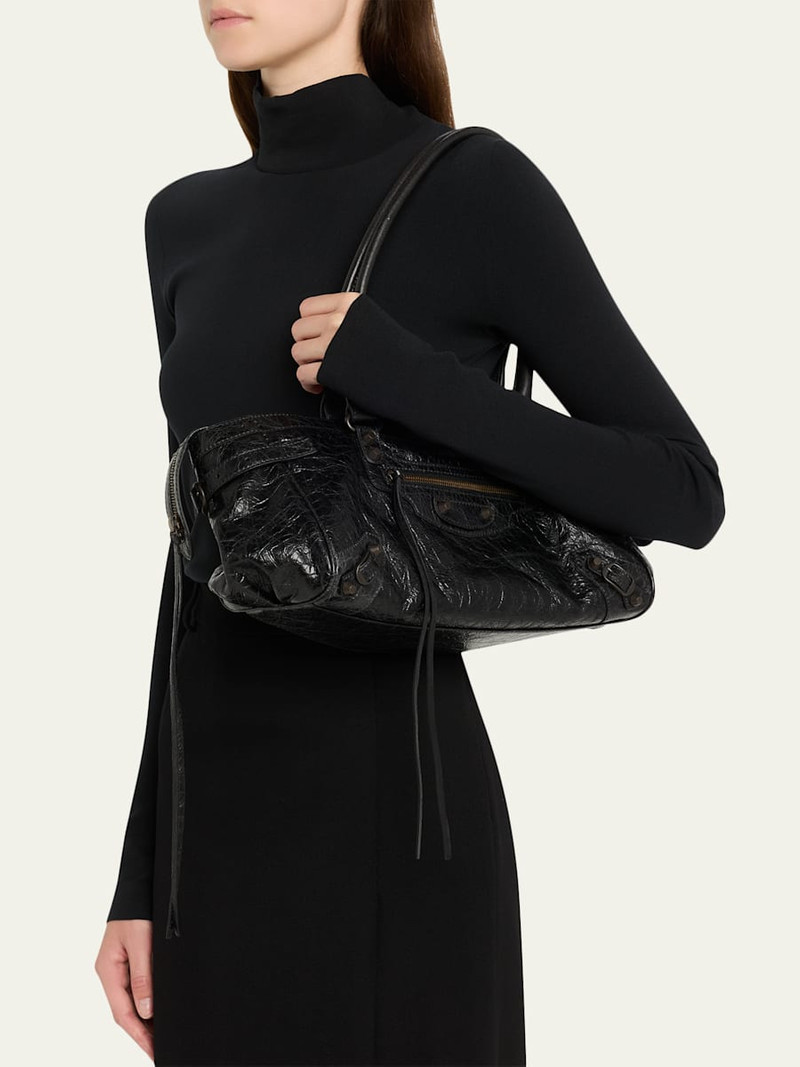 BALENCIAGA Le City East-West Shoulder Bag in Leather outlook