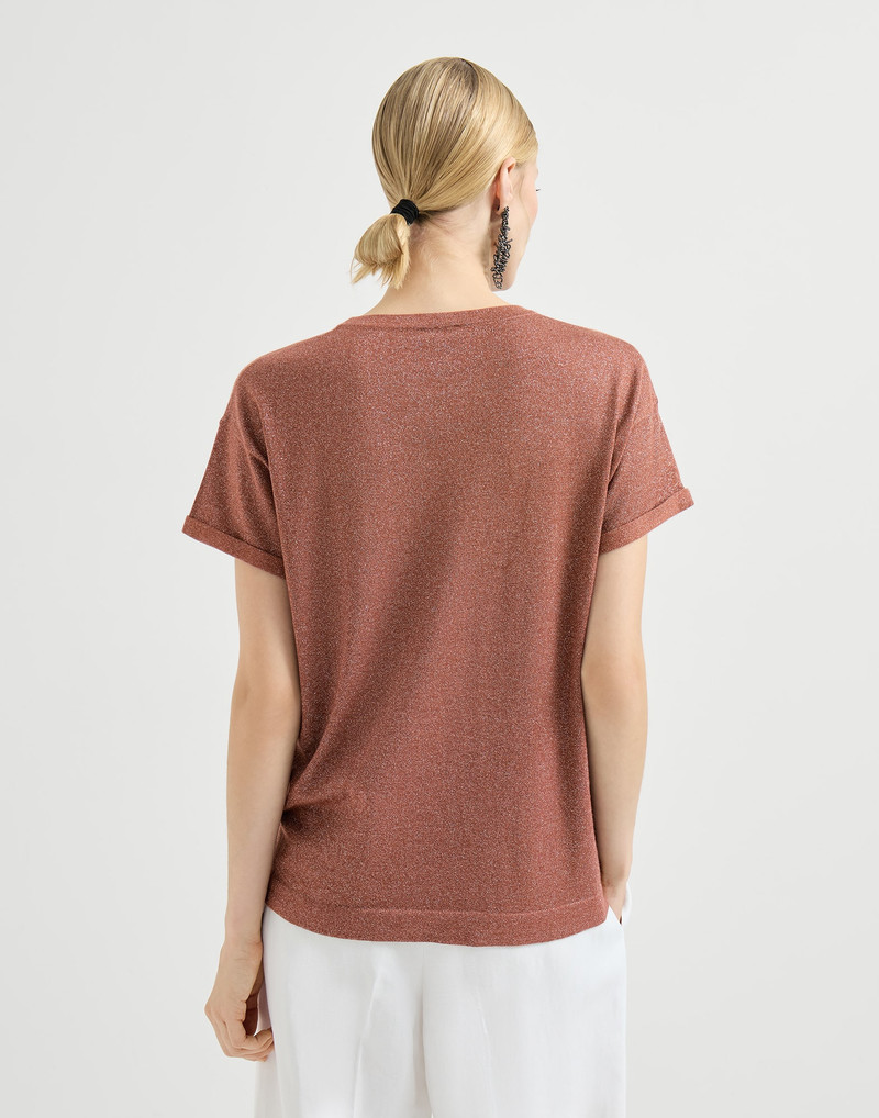 Sparkling cashmere and silk lightweight knit T-shirt 3