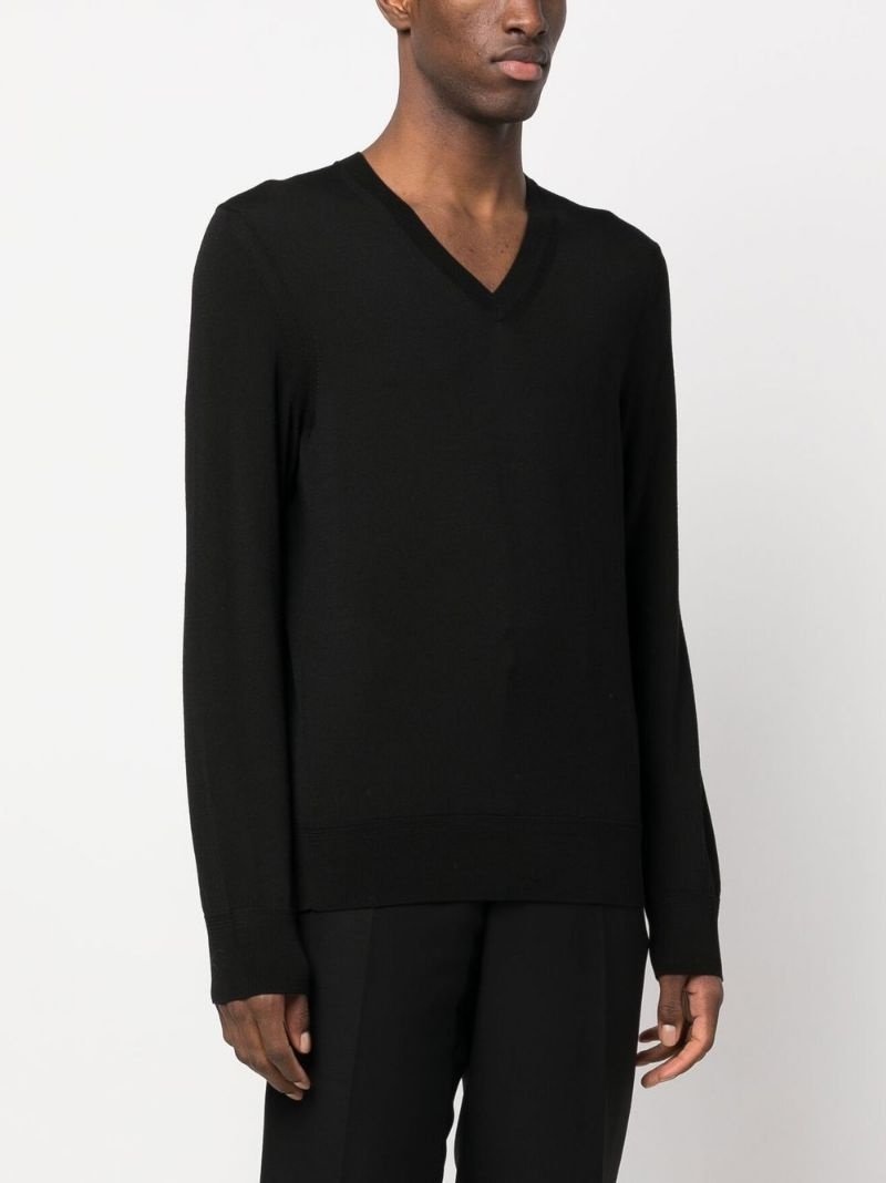 V-neck wool jumper - 3