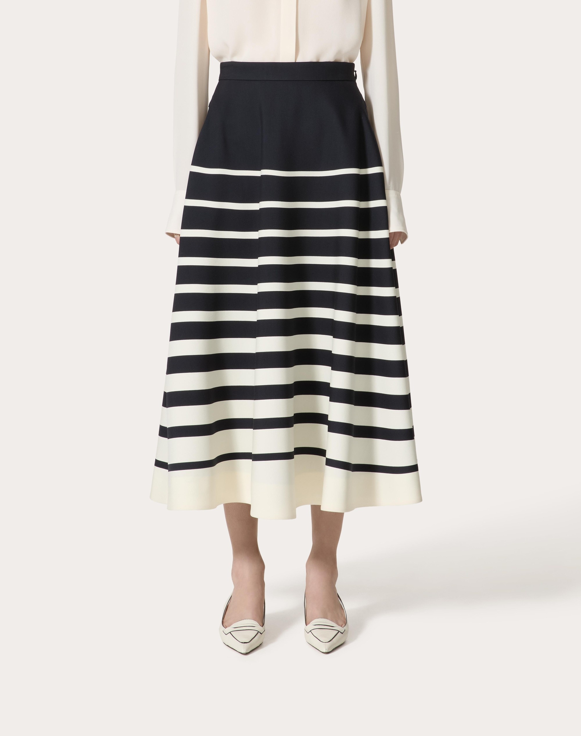 VALENTINO ROOMVIEW CREPE COUTURE MIDI SKIRT - 3