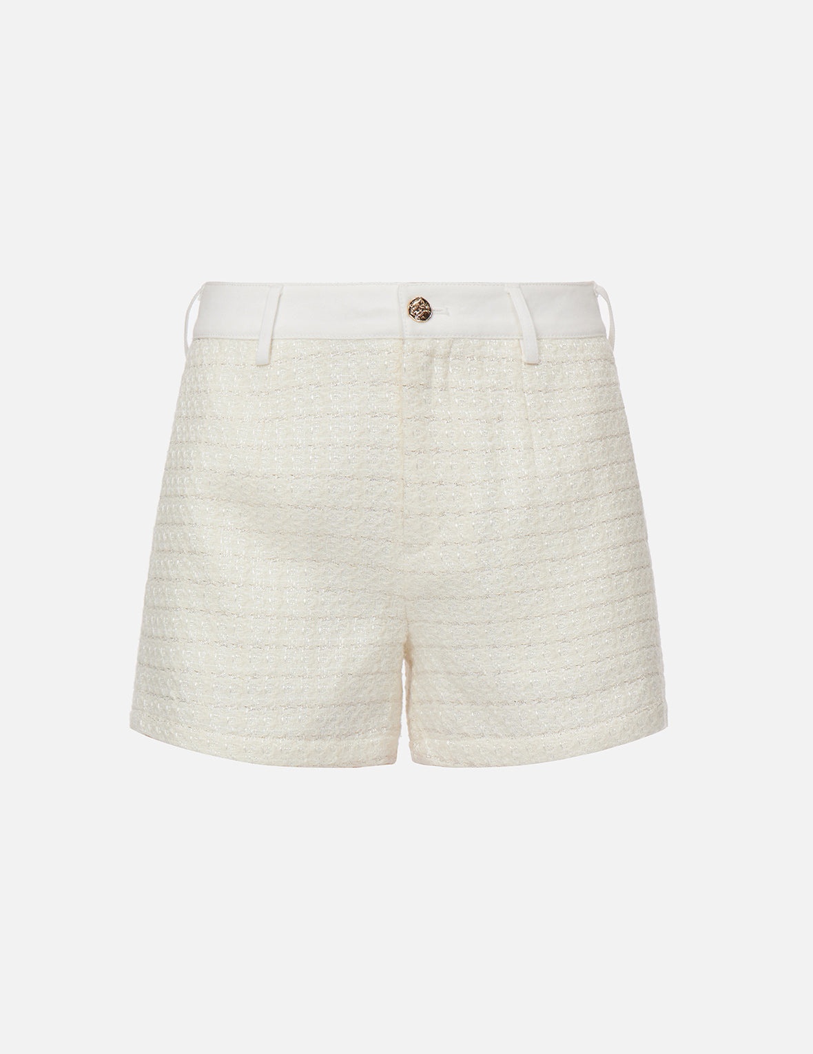 Seagull Embroidery Tweed Shorts - 1