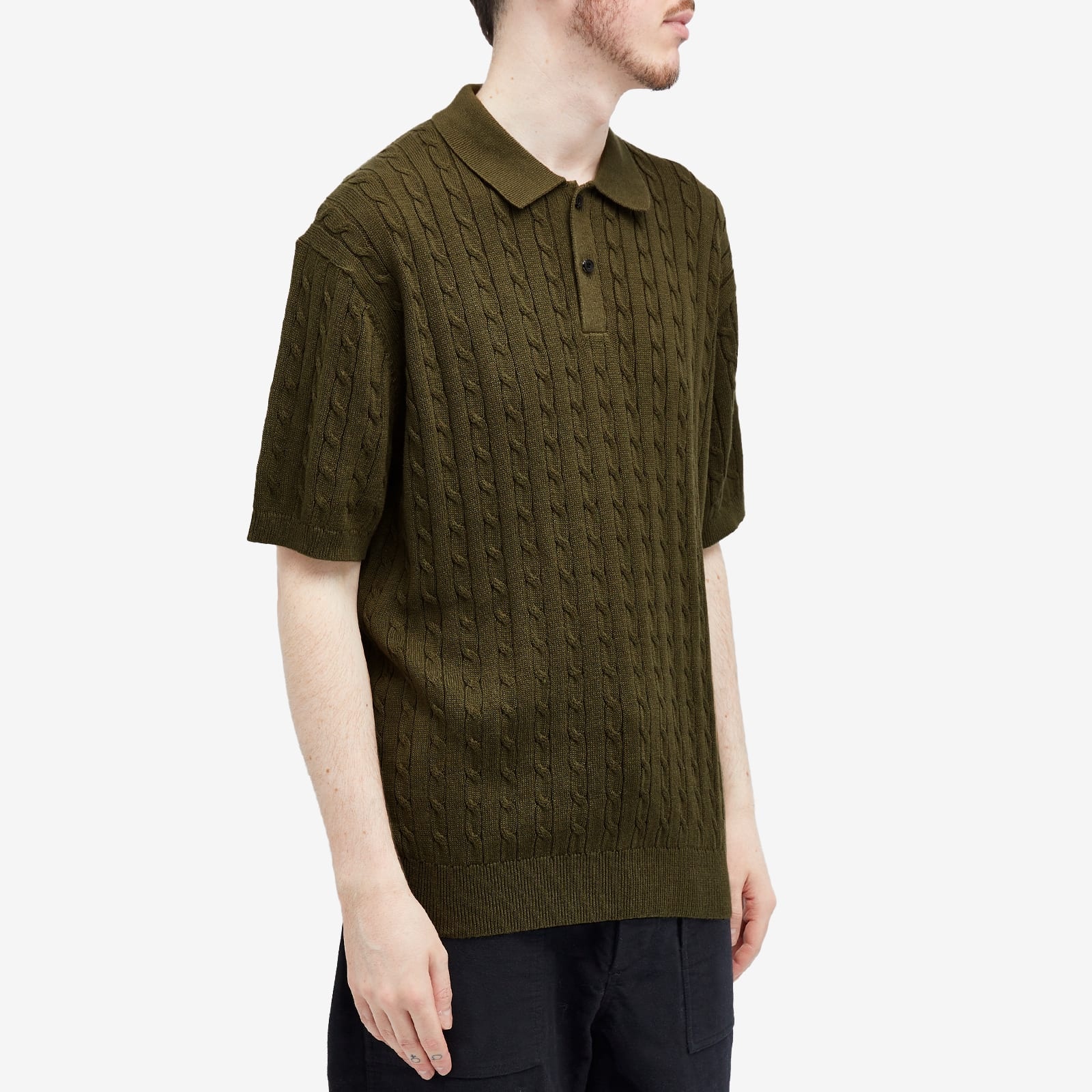 Beams Plus Cable Knit Polo - 2