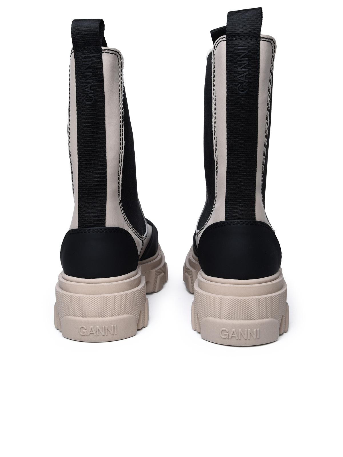 Ganni Beige Leather Ankle Boots Women - 4