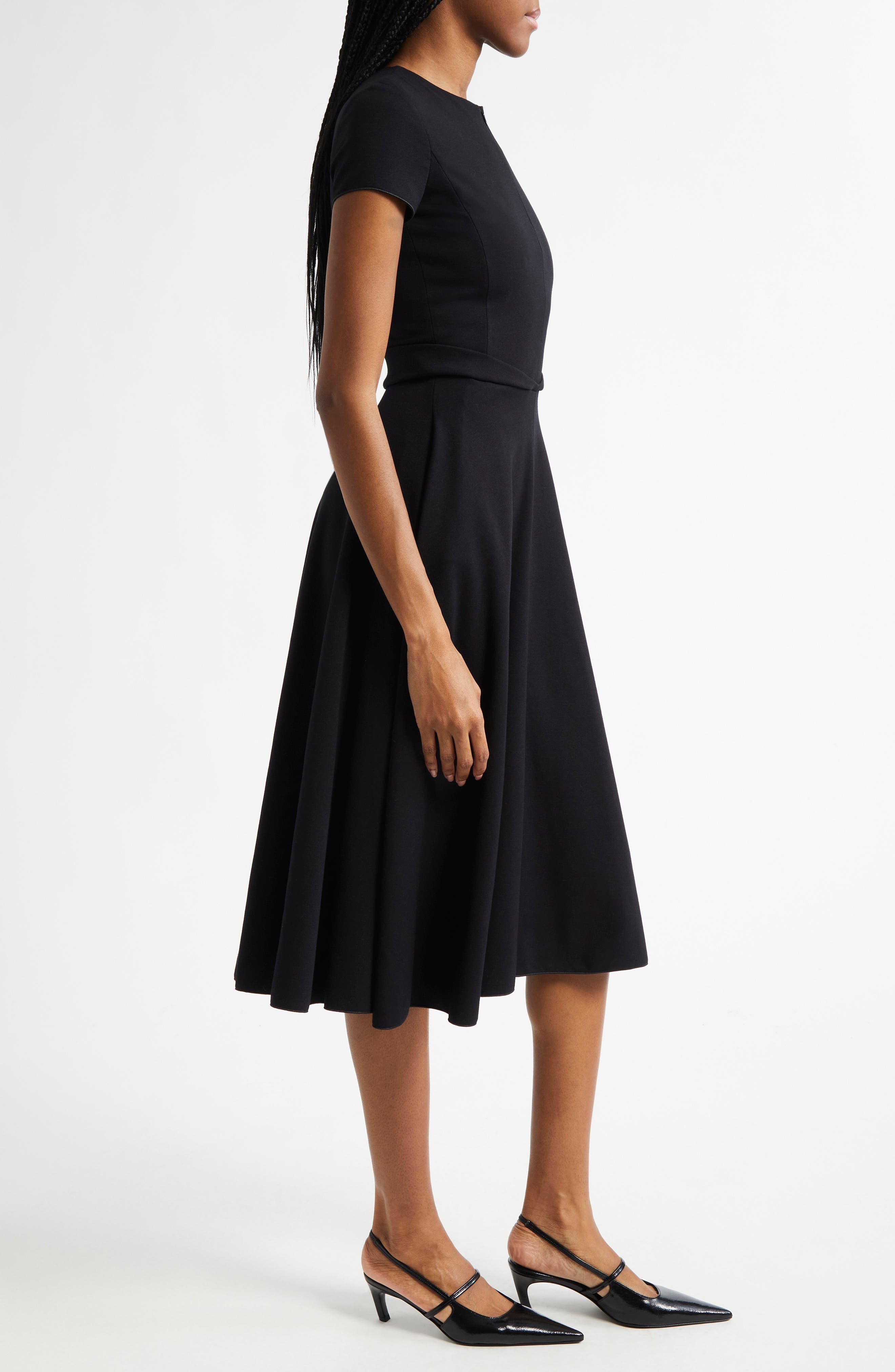 Emporio Armani Pumto Milano Jersey Fit & Flare Cocktail Dress in Black at Nordstrom - 3