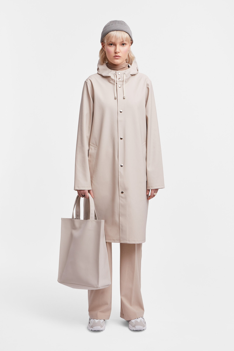 Stutterheim Stockholm Long Print Raincoat Light Sand outlook