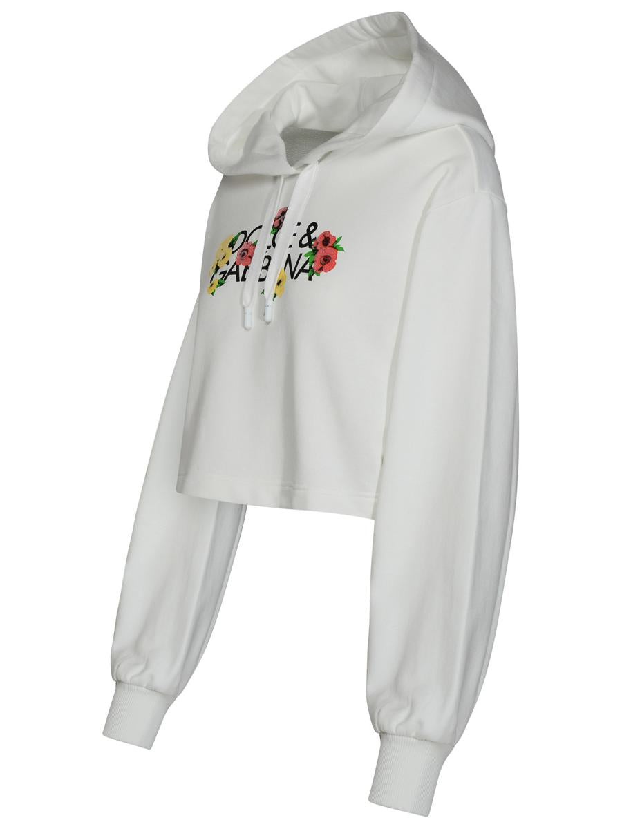 DOLCE & GABBANA WHITE COTTON SWEATSHIRT - 2