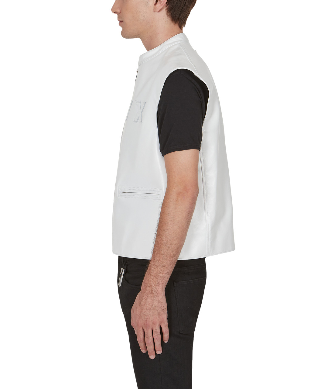 LEATHER LOGO RACER VEST - 4