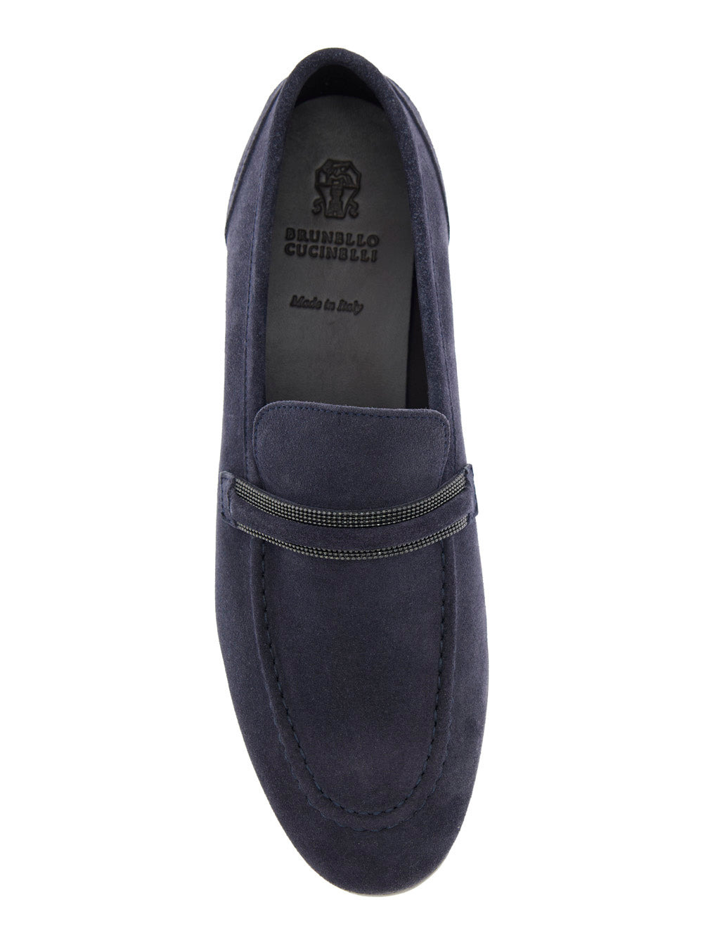 Brunello Cucinelli Women Blue Loafers With Monil Detail On The Front In Suede Woman - 4